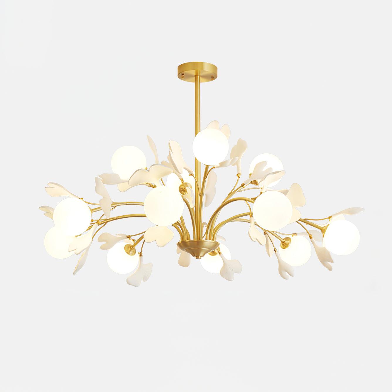 Gleam Lustre en Verre Feuille de Ginkgo