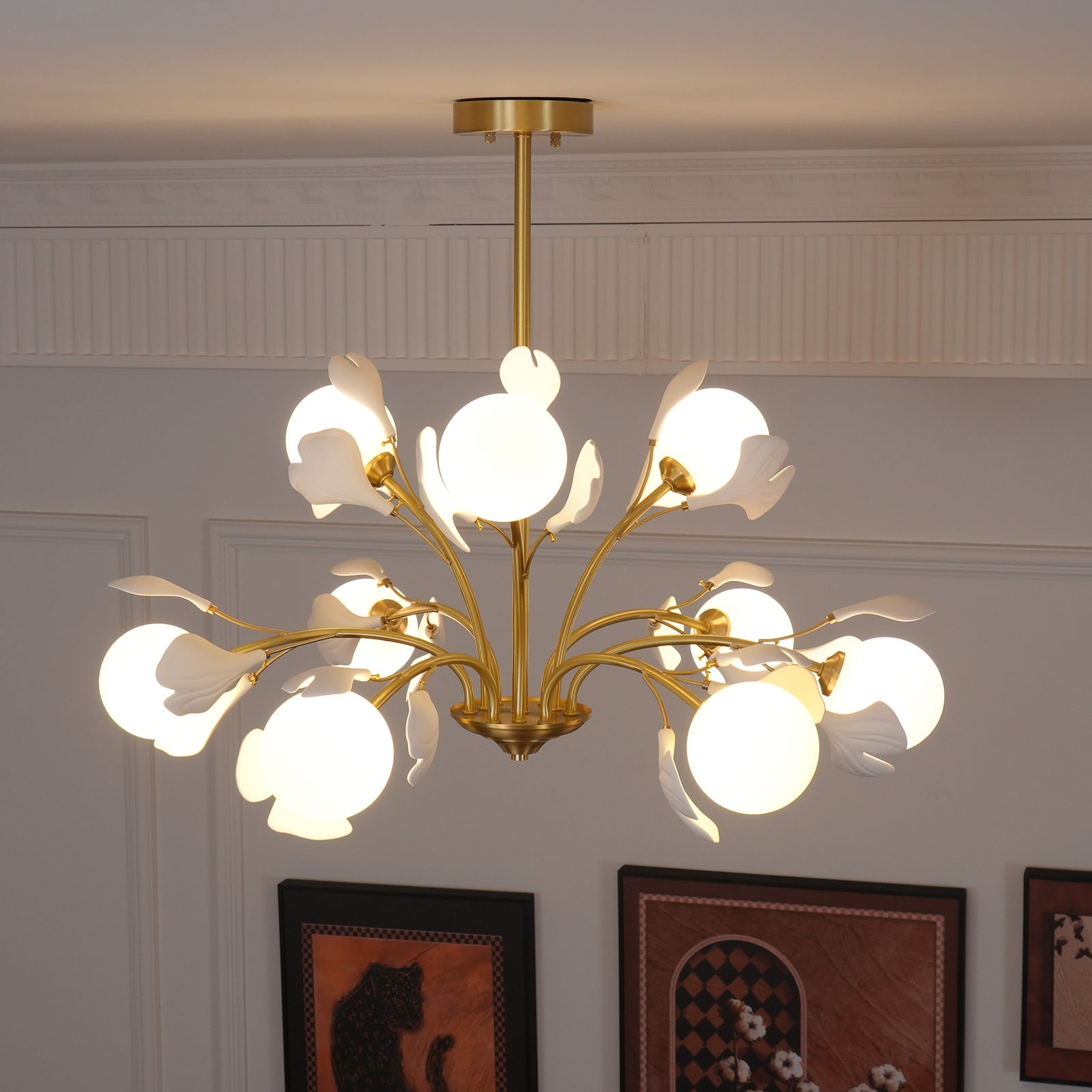 Gleam Lustre en Verre Feuille de Ginkgo