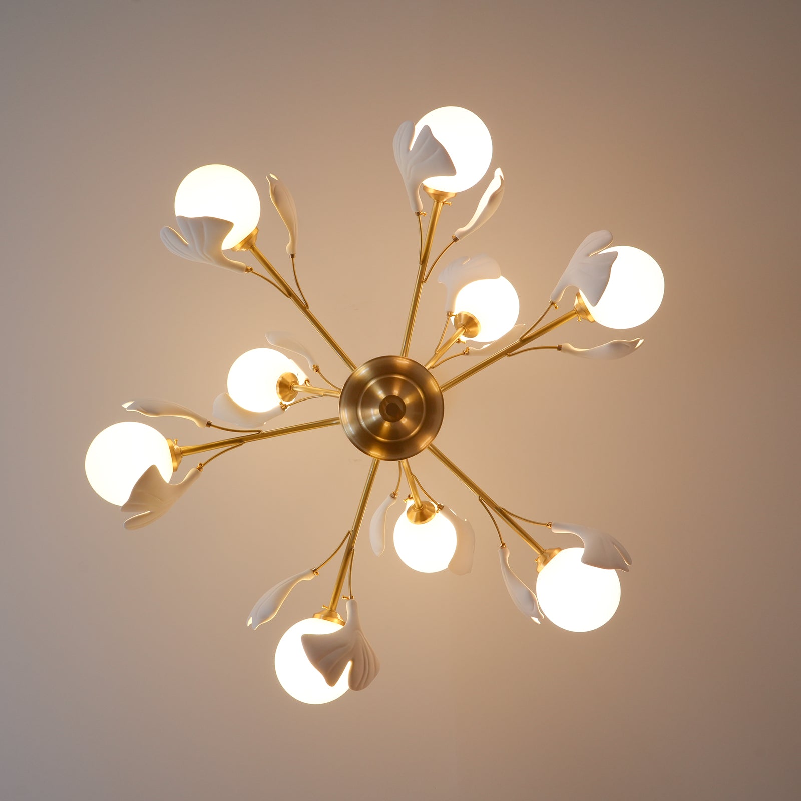 Gleam Lustre en Verre Feuille de Ginkgo