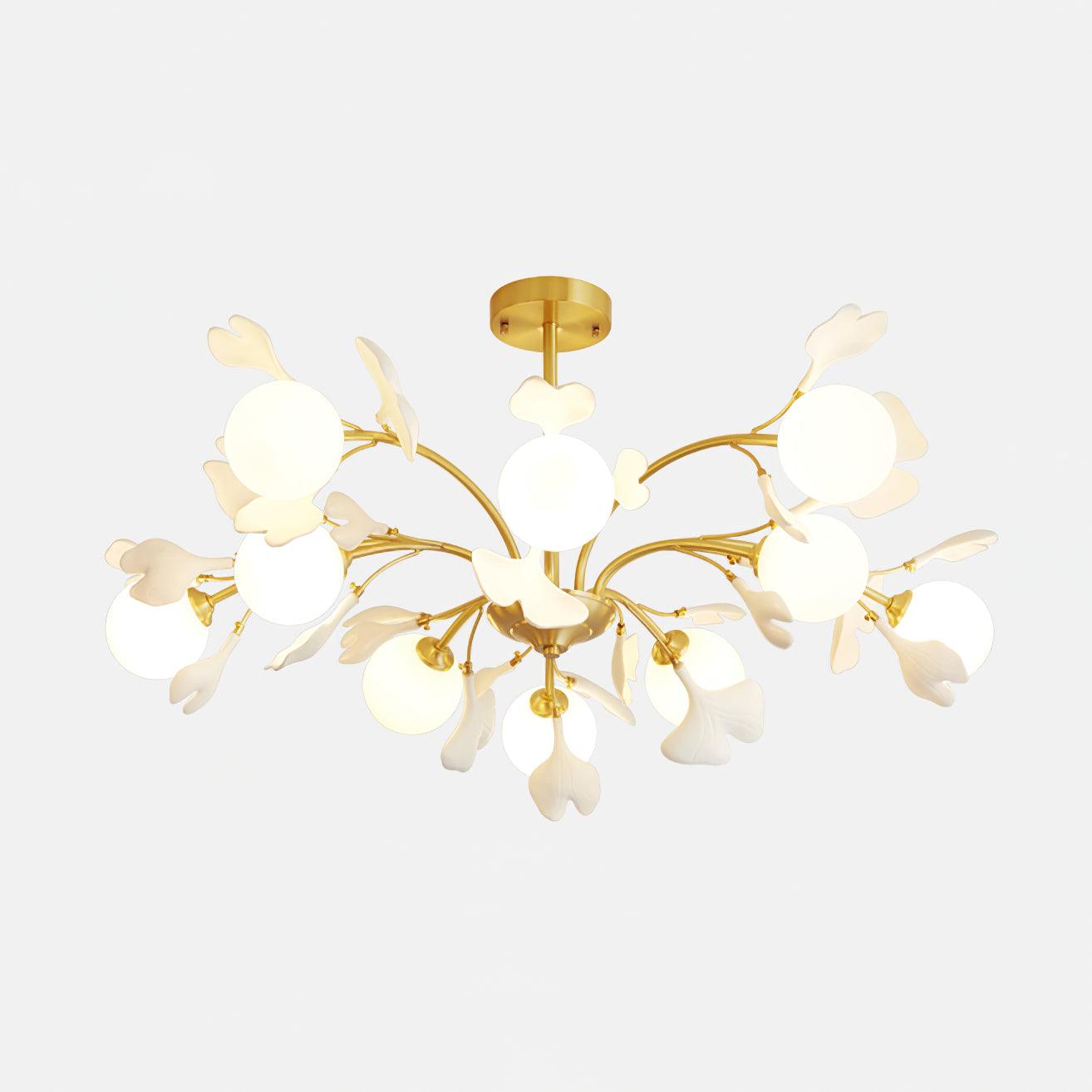 Gleam Lustre en Verre Feuille de Ginkgo