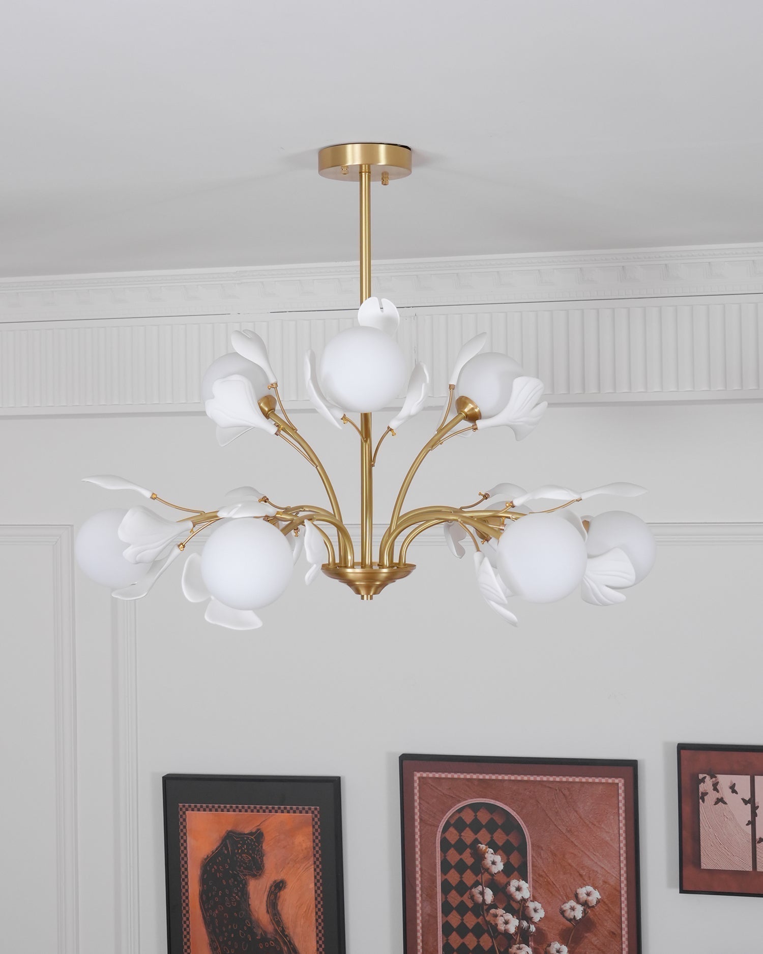 Gleam Lustre en Verre Feuille de Ginkgo