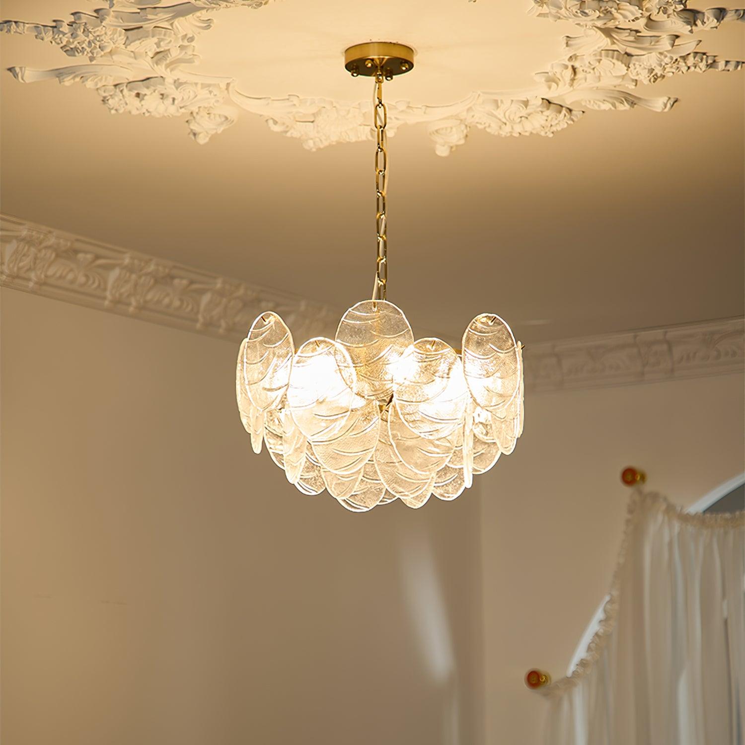 Lustrous Lustre Victorien en Verre Finition Dorée