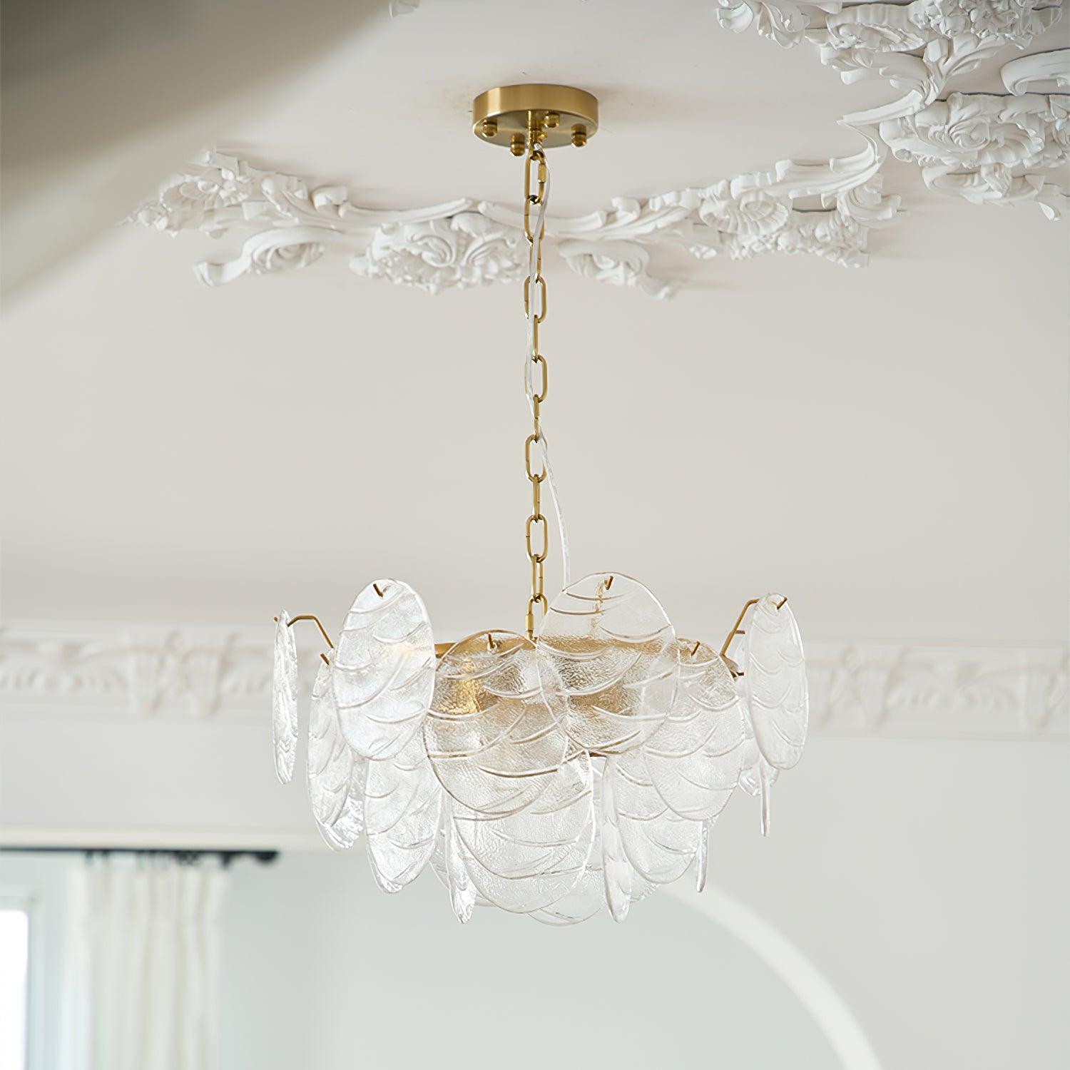 Lustrous Lustre Victorien en Verre Finition Dorée