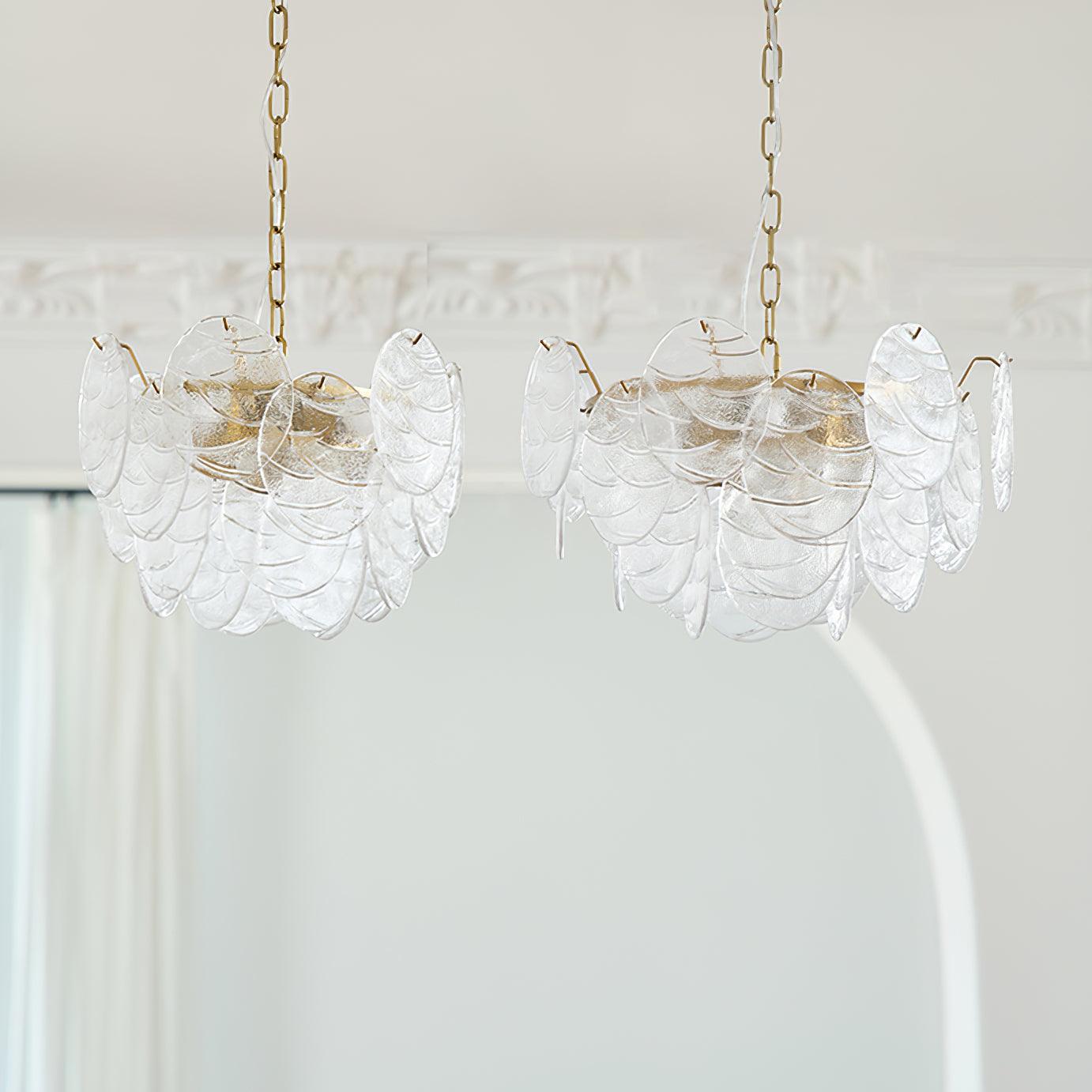 Lustrous Lustre Victorien en Verre Finition Dorée