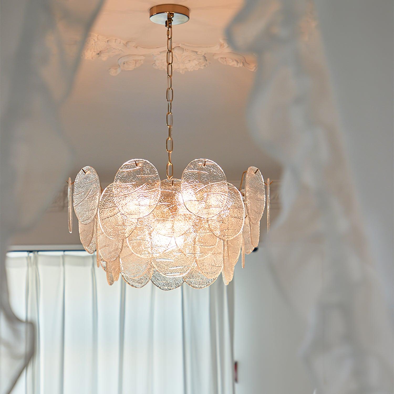 Lustrous Lustre Victorien en Verre Finition Dorée
