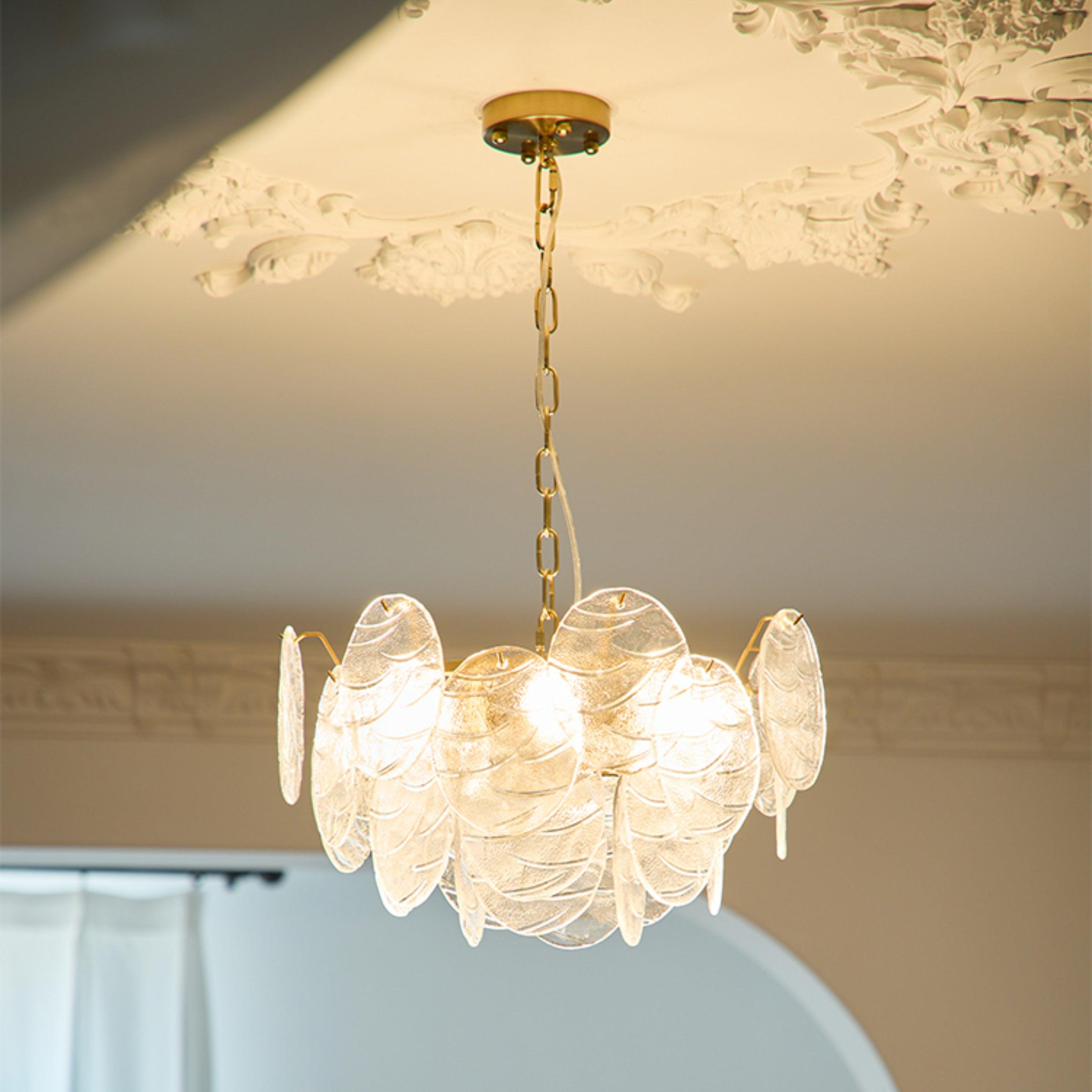 Lustrous Lustre Victorien en Verre Finition Dorée