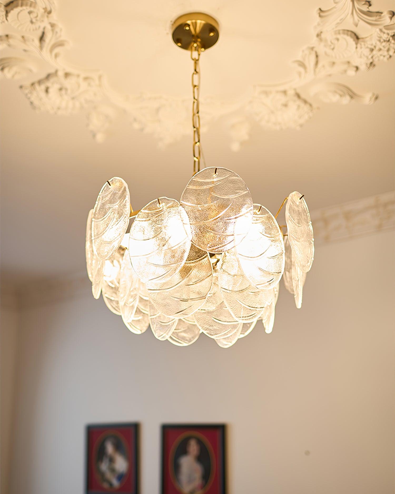 Lustrous Lustre Victorien en Verre Finition Dorée