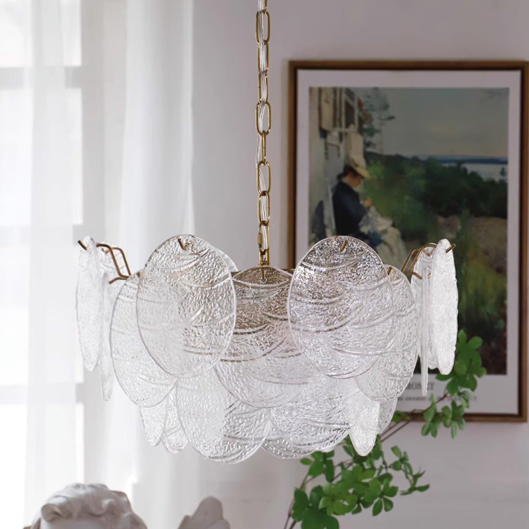 Lustrous Lustre Victorien en Verre Finition Dorée