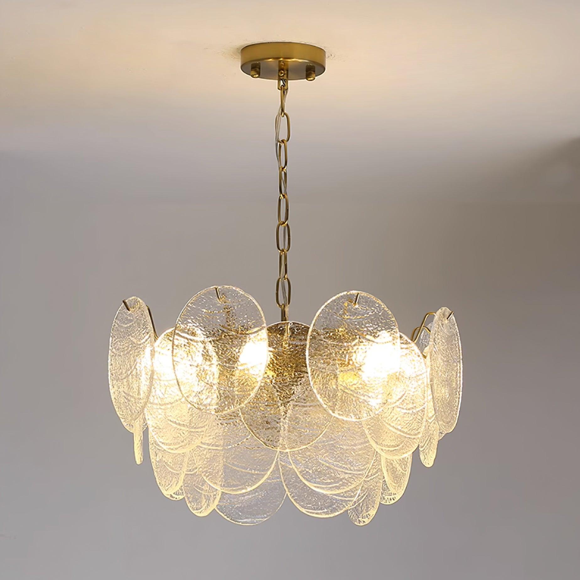 Lustrous Lustre Victorien en Verre Finition Dorée