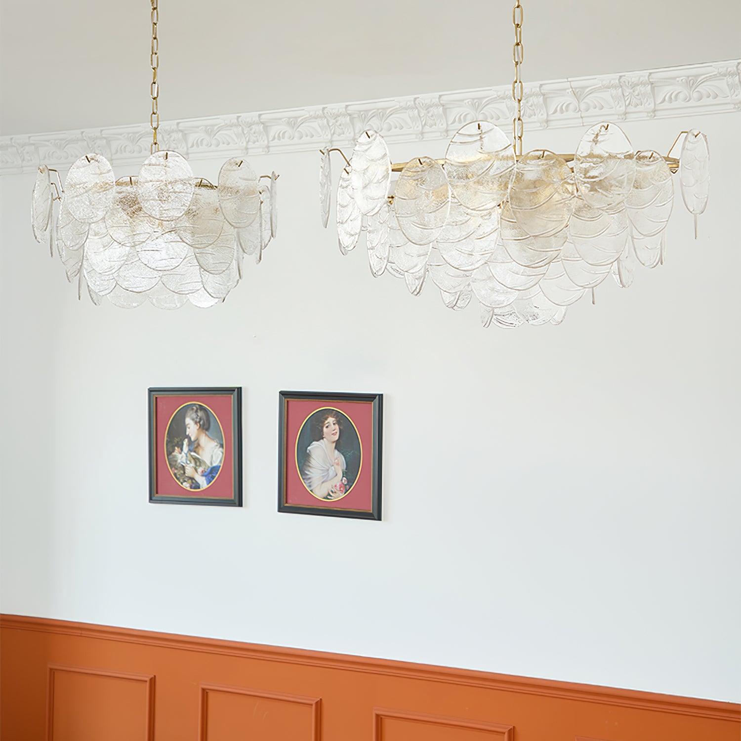 Lustrous Lustre Victorien en Verre Finition Dorée
