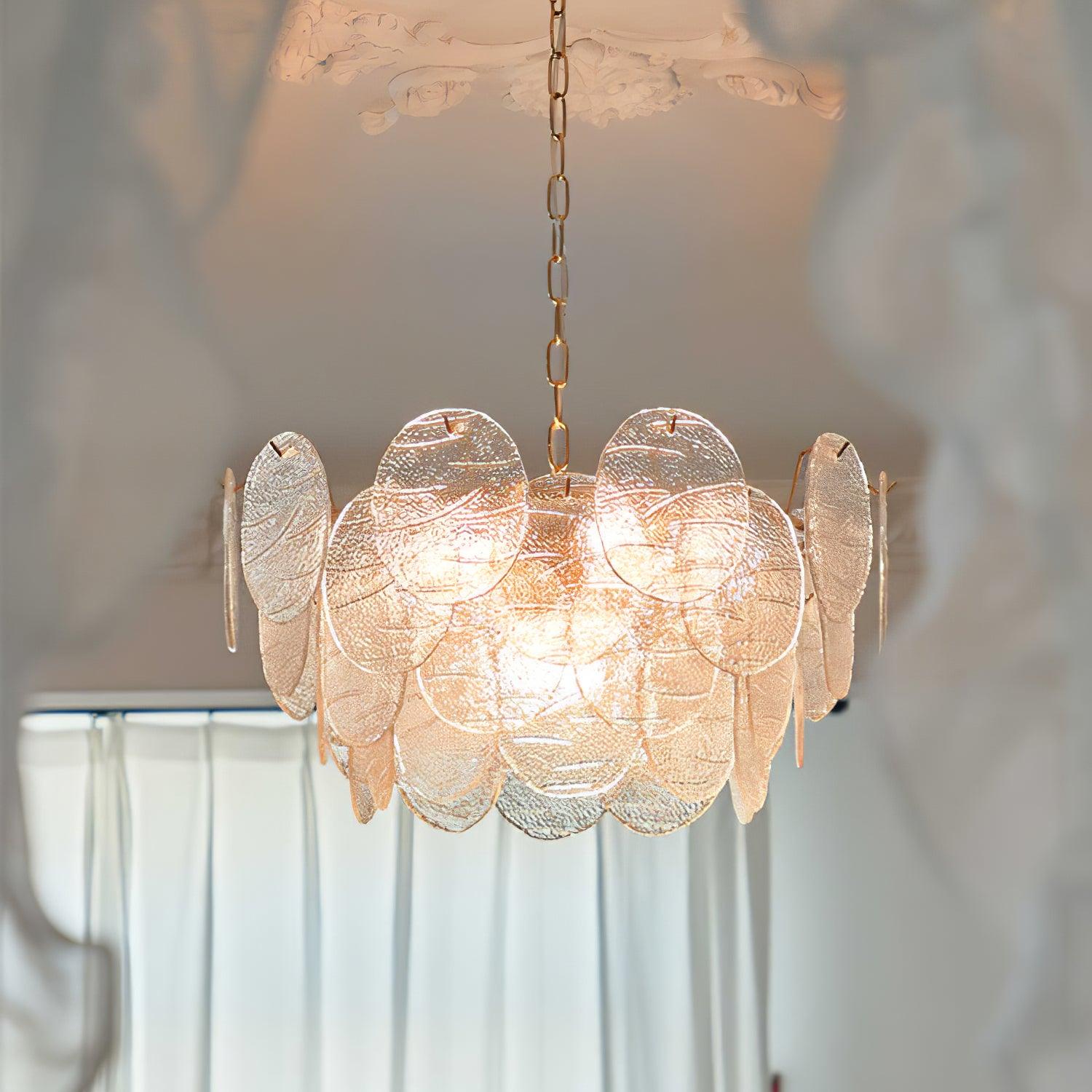 Lustrous Lustre Victorien en Verre Finition Dorée