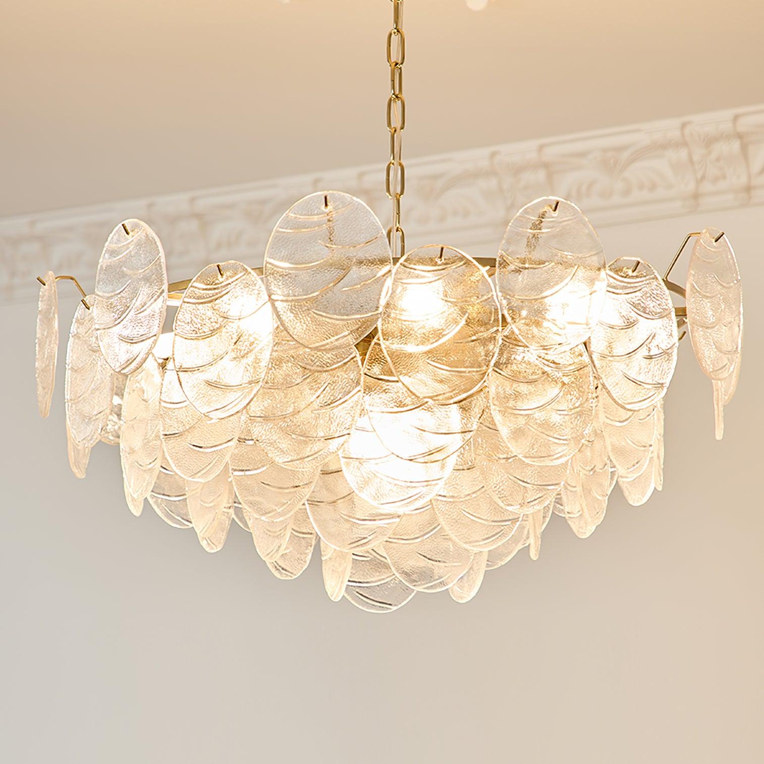 Lustrous Lustre Victorien en Verre Finition Dorée