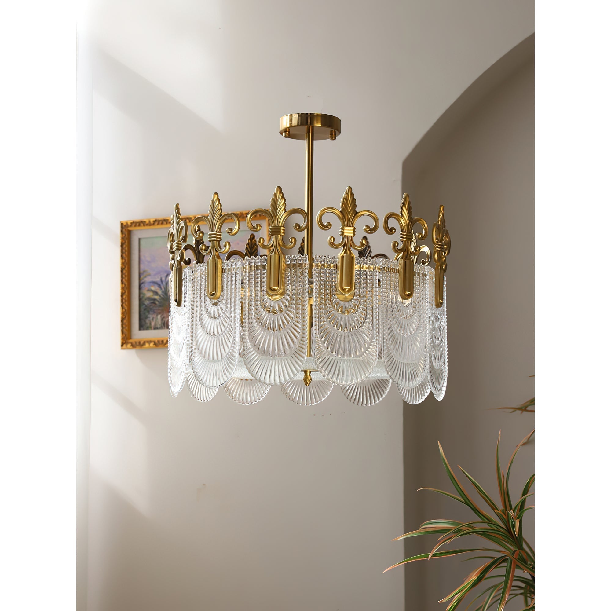 Cashaor Lustre Cristal Laiton Luxe Postmoderne