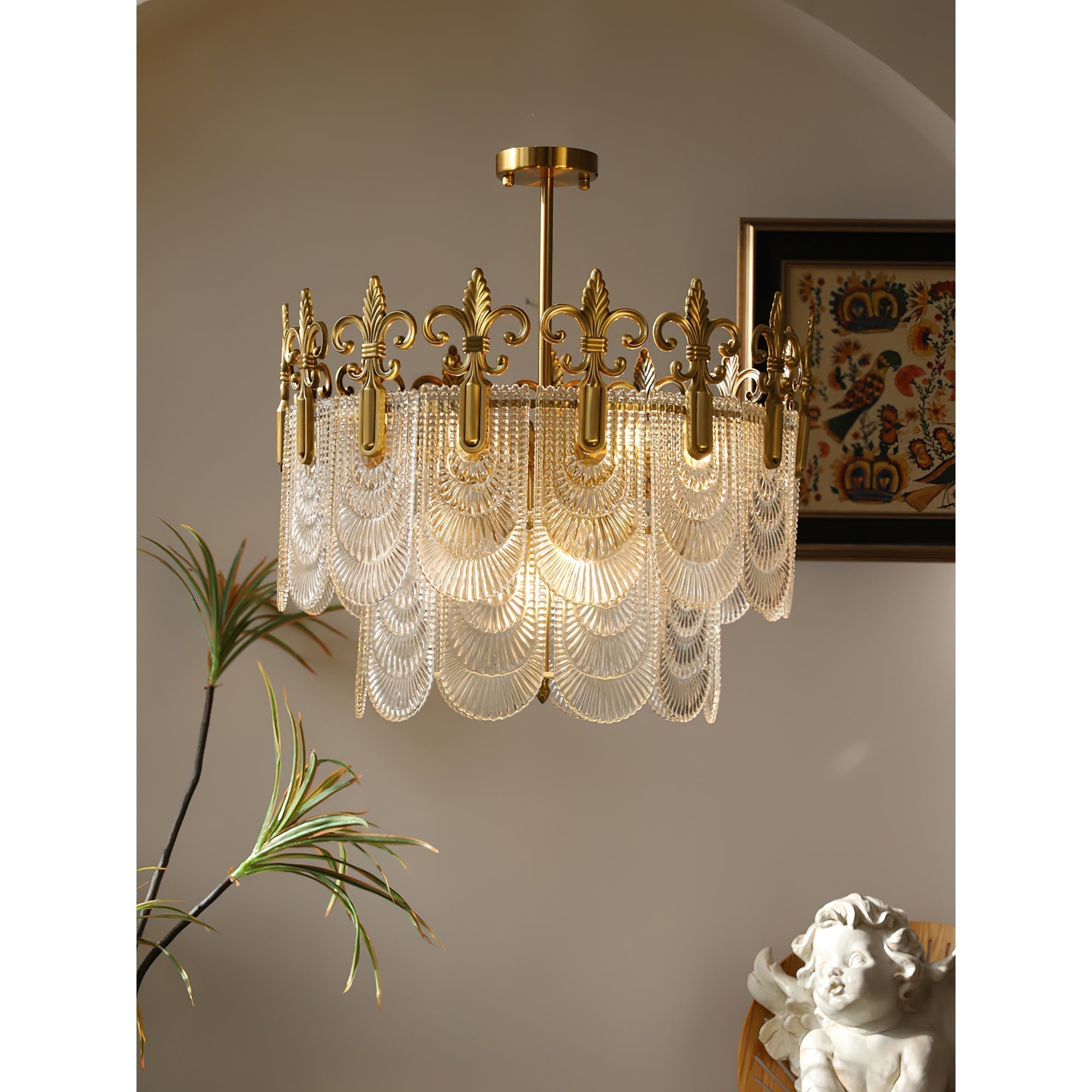 Cashaor Lustre Cristal Laiton Luxe Postmoderne