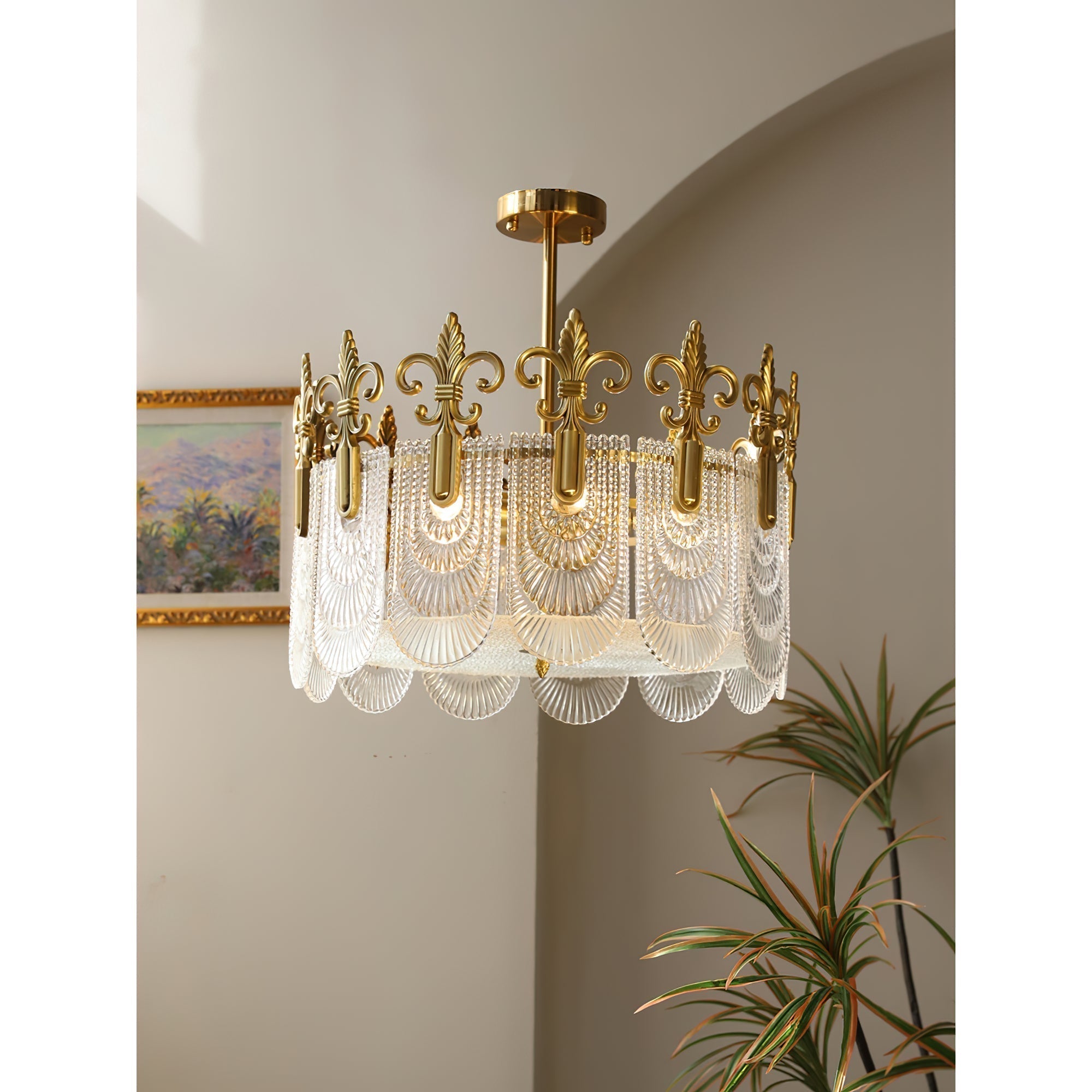 Cashaor Lustre Cristal Laiton Luxe Postmoderne