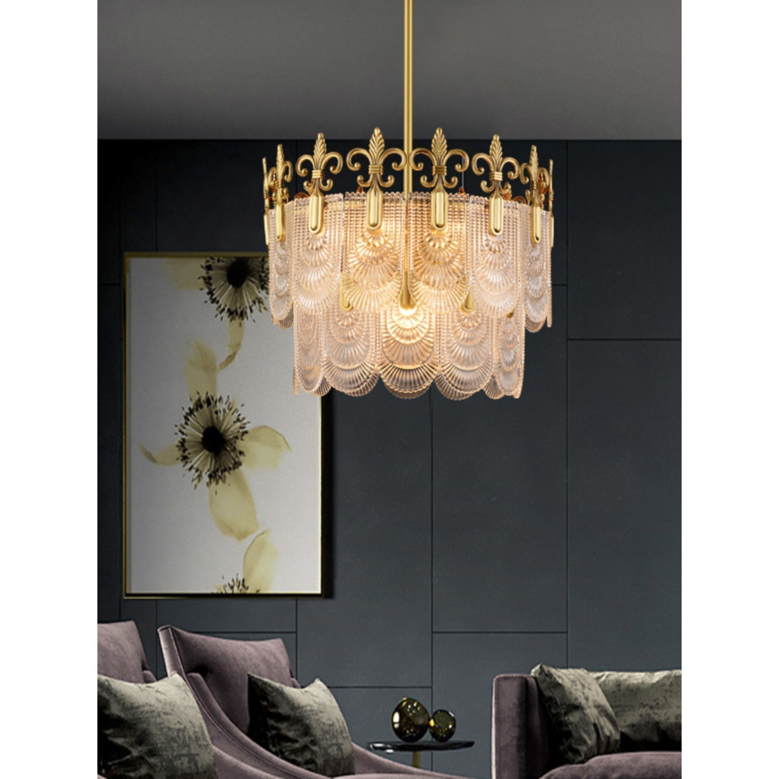 Cashaor Lustre Cristal Laiton Luxe Postmoderne