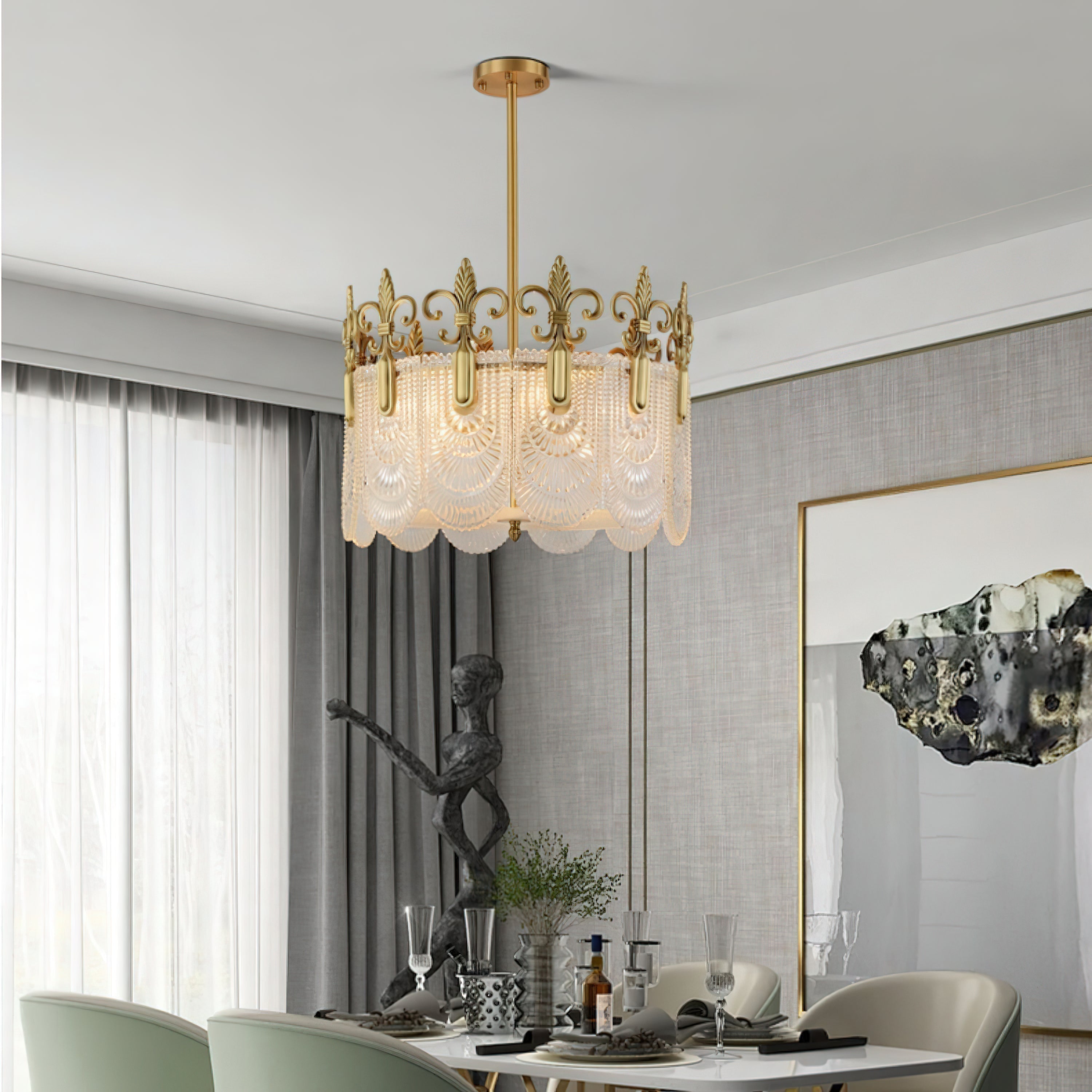 Cashaor Lustre Cristal Laiton Luxe Postmoderne