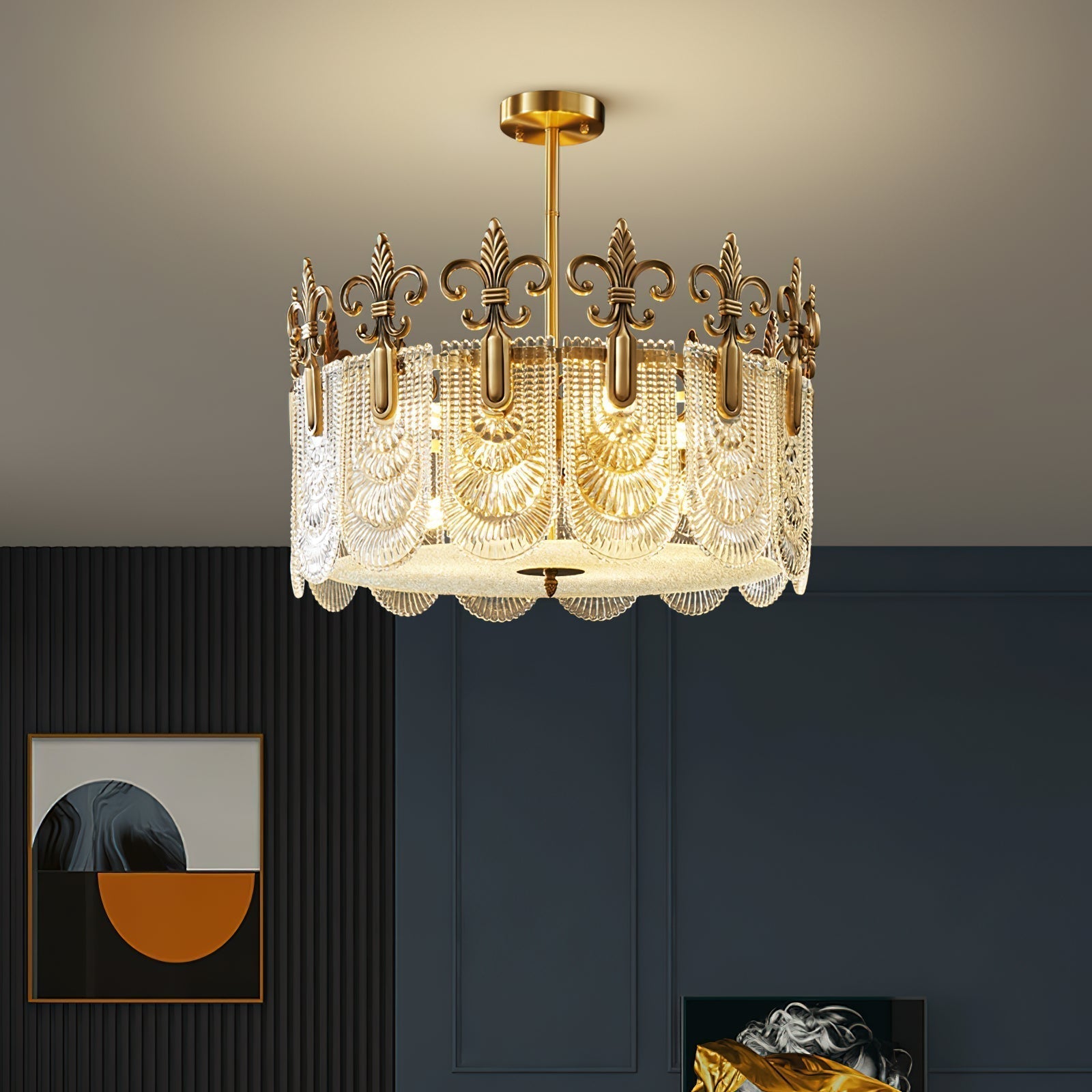 Cashaor Lustre Cristal Laiton Luxe Postmoderne