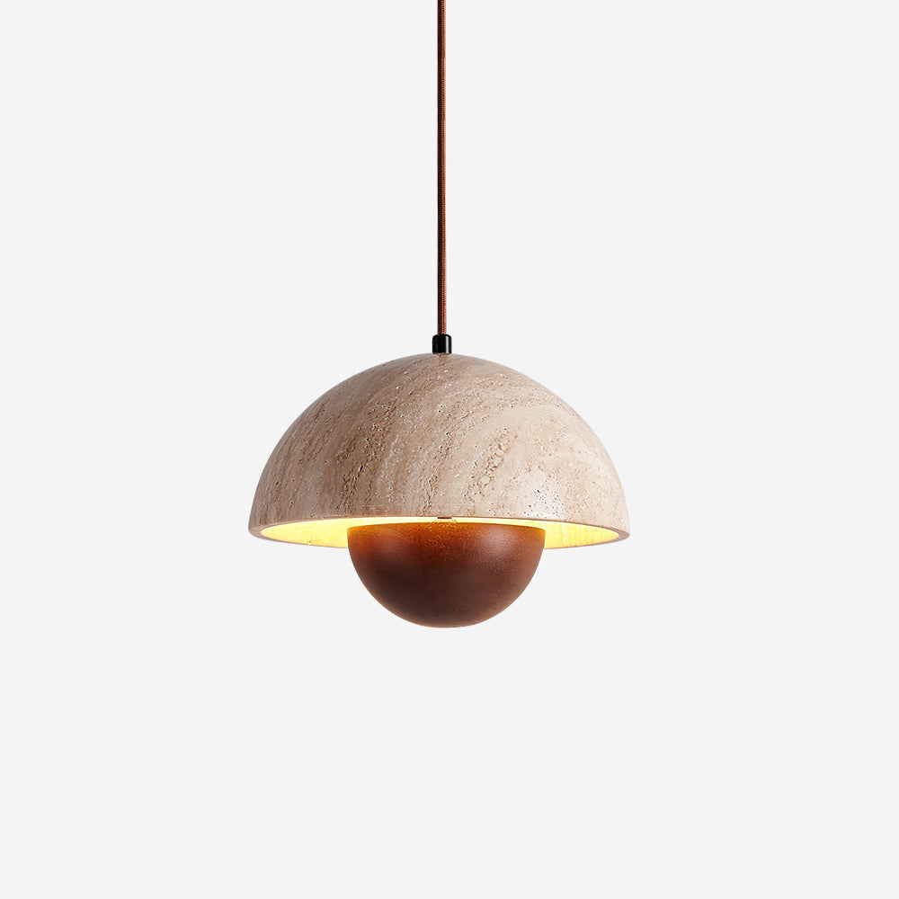 Ritta Suspension en Travertin et Bois