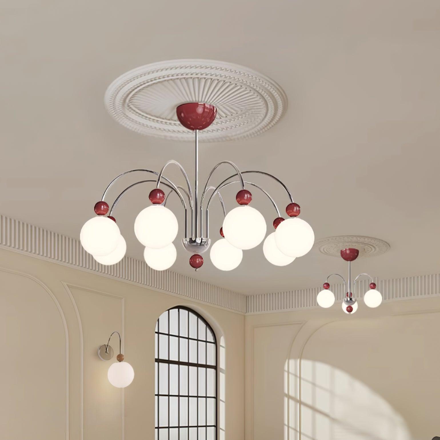 Vierra Lustra Lustre Carisa Rouge Vert Moderne