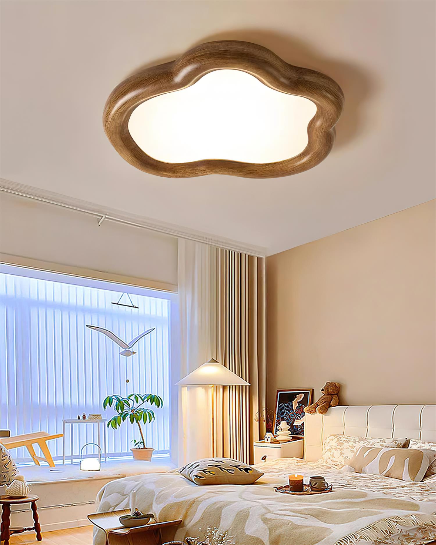 Blyno Lampe Plafonnier en Bois Nuage