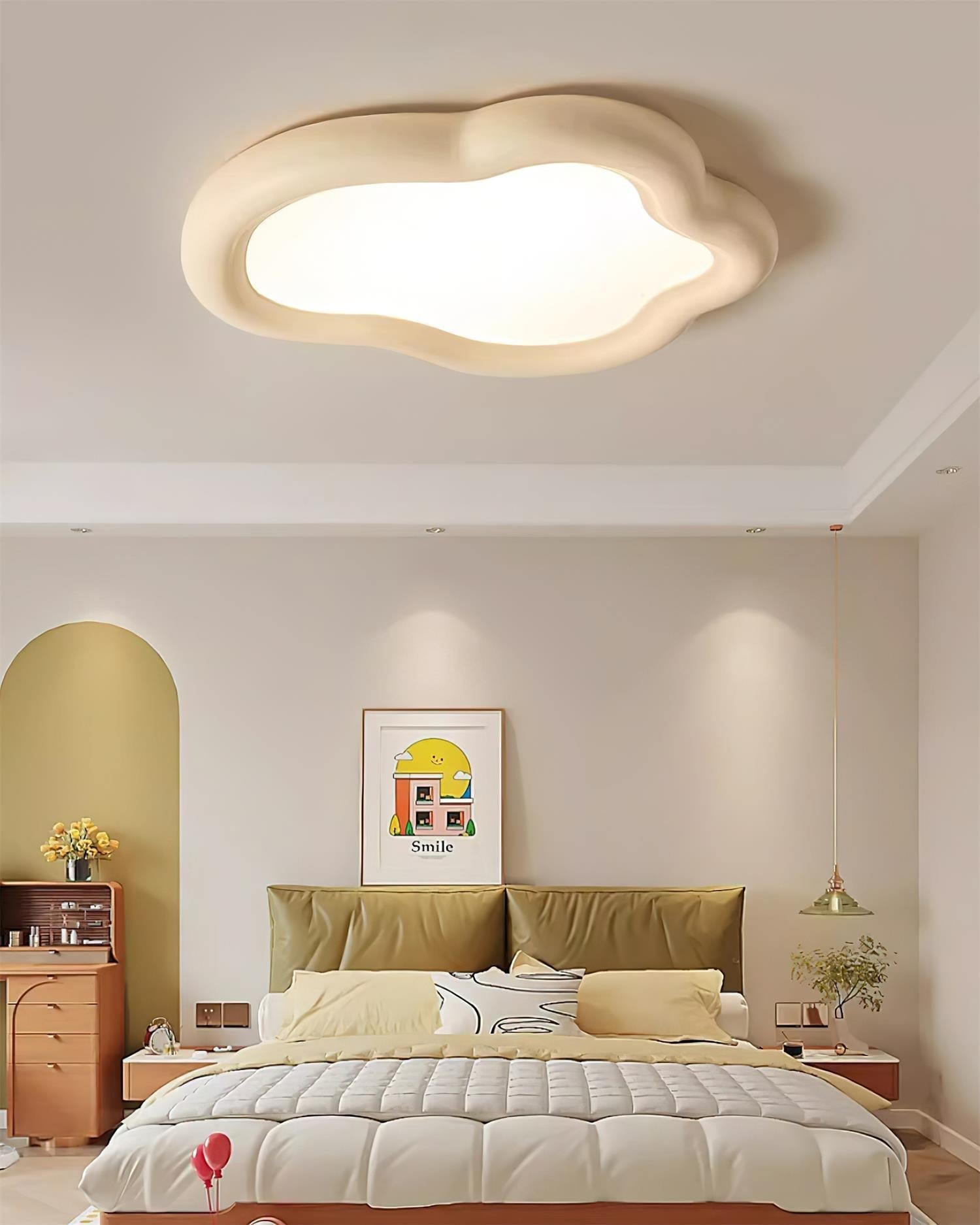 Blyno Lampe Plafonnier en Bois Nuage