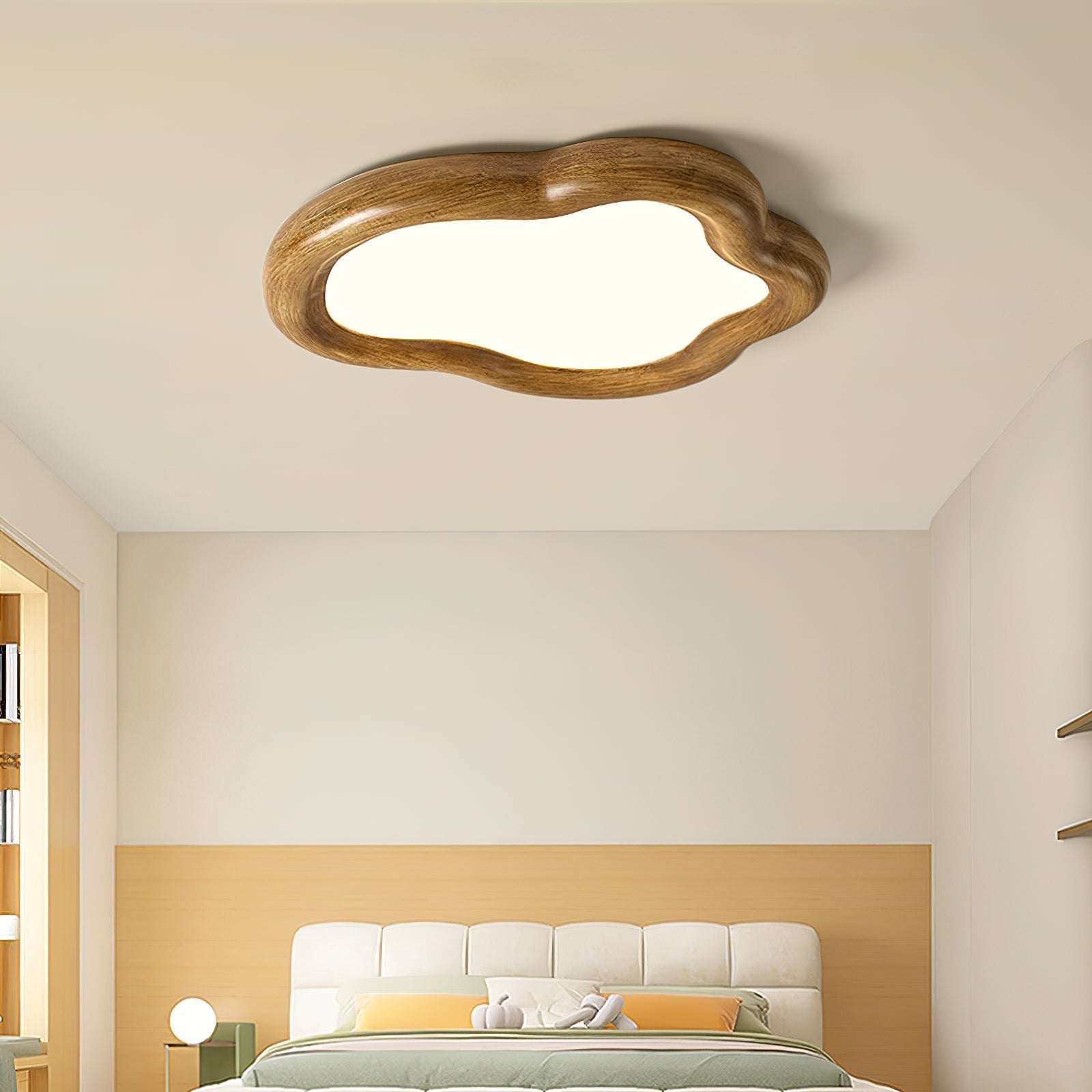 Blyno Lampe Plafonnier en Bois Nuage