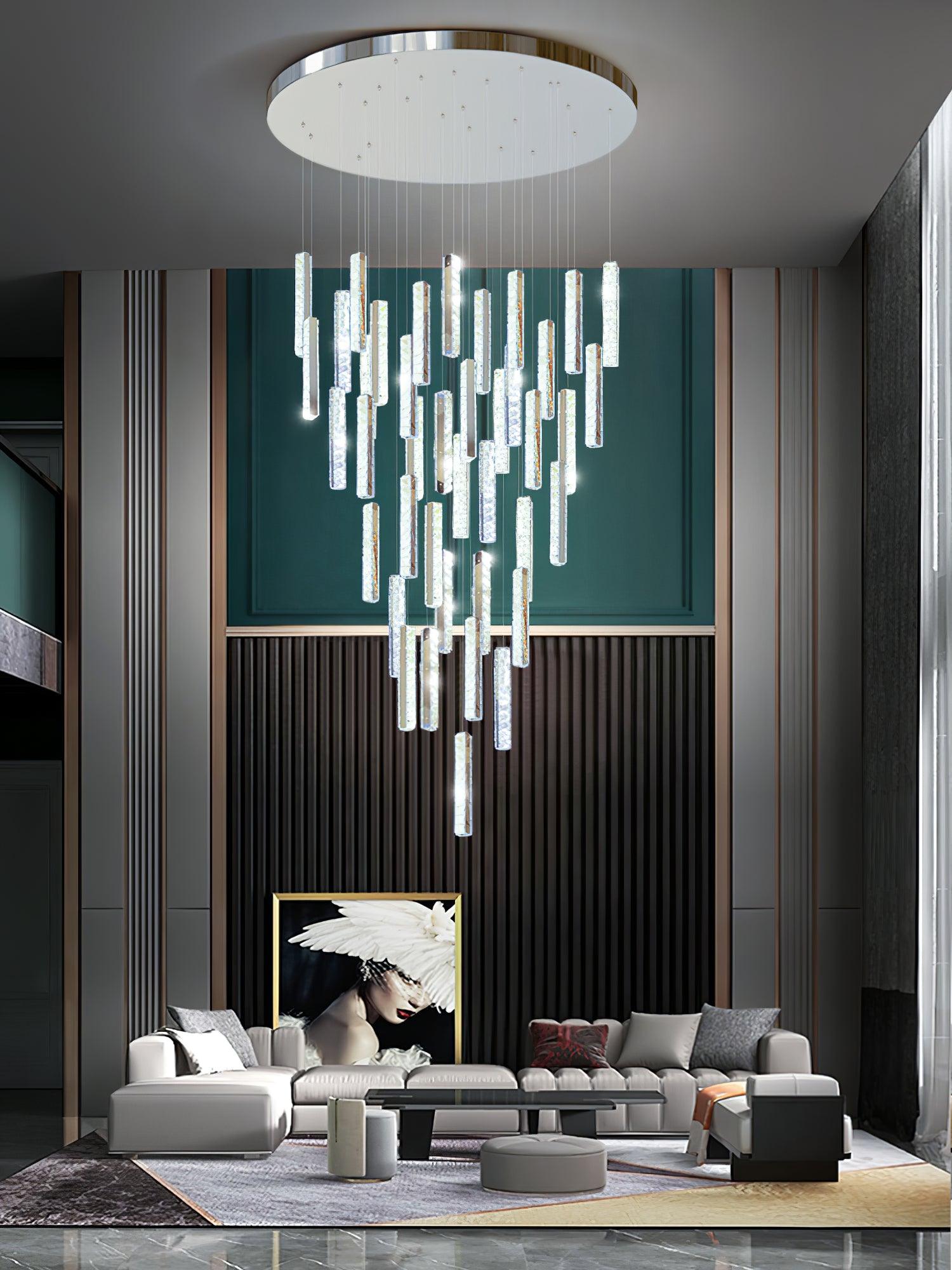 Lustra Lustre Villa Forci Suspension Argentée Moderne