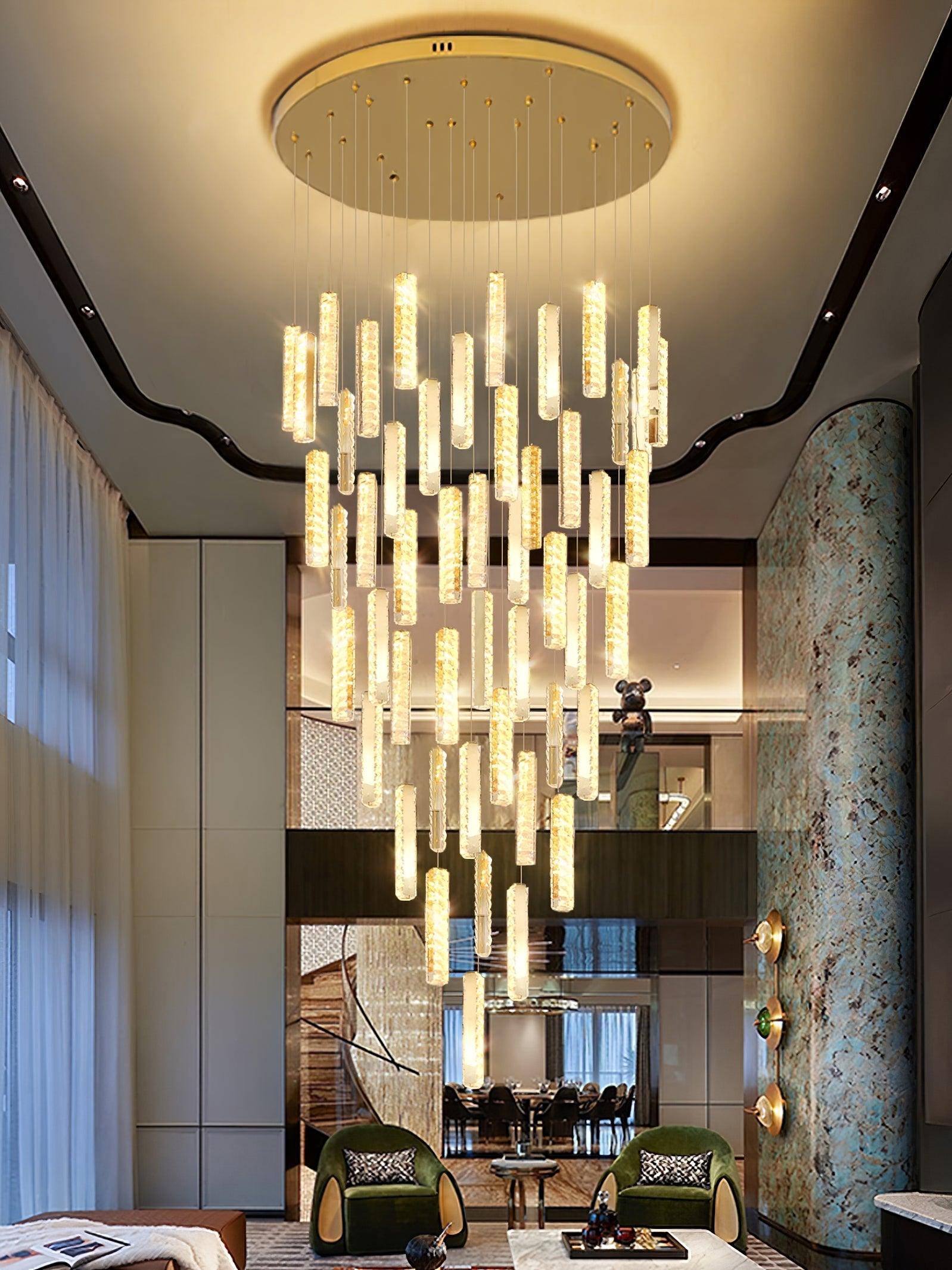 Lustra Lustre Villa Forci Suspension Argentée Moderne