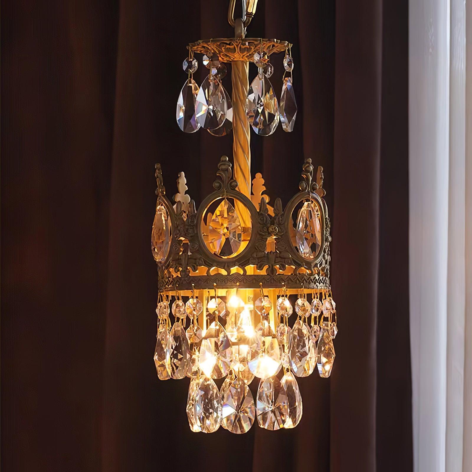 Lustra Suspension Lampe Gouttelettes de Cristal Vintage