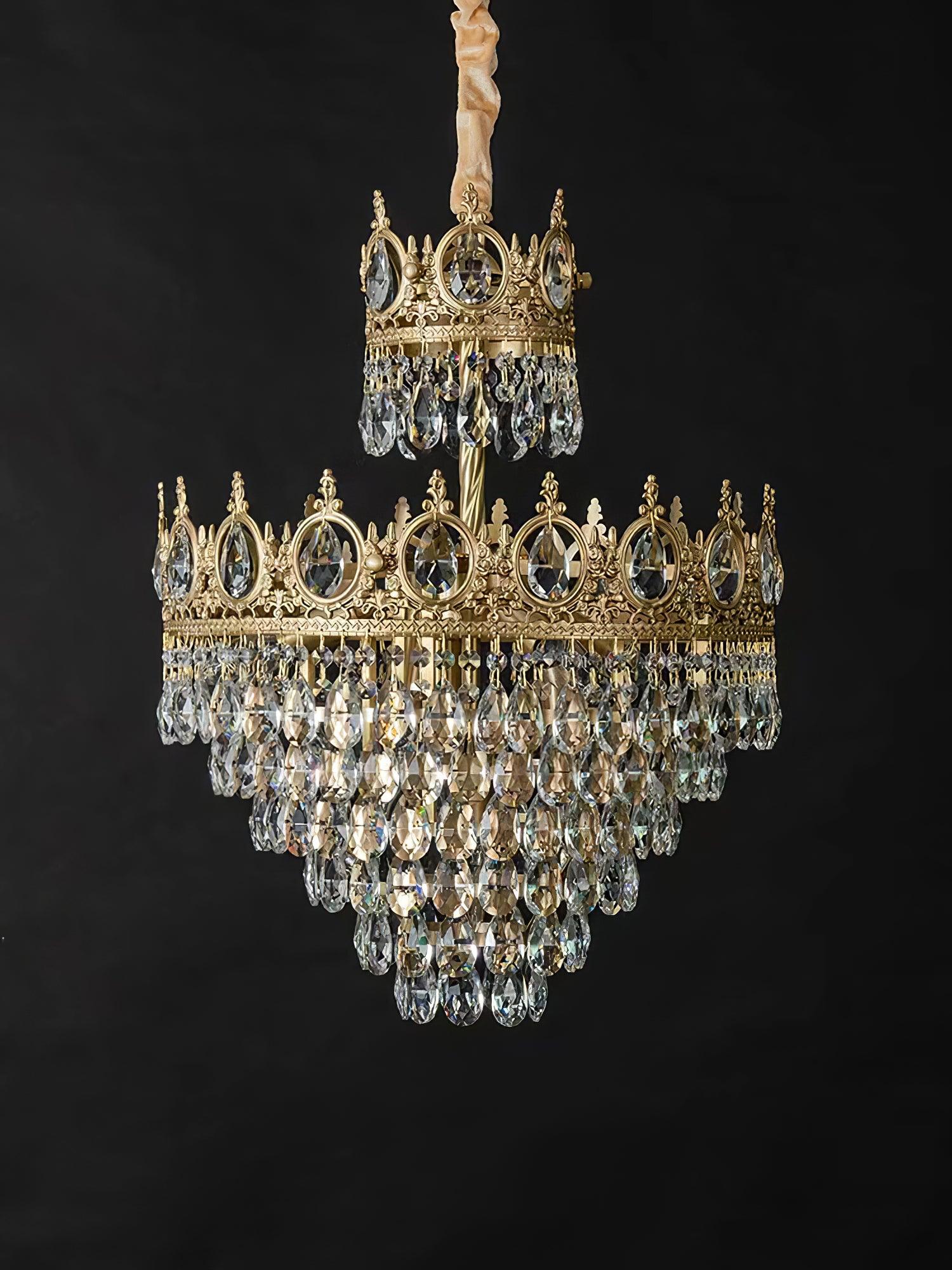 Lustra Suspension Lampe Gouttelettes de Cristal Vintage