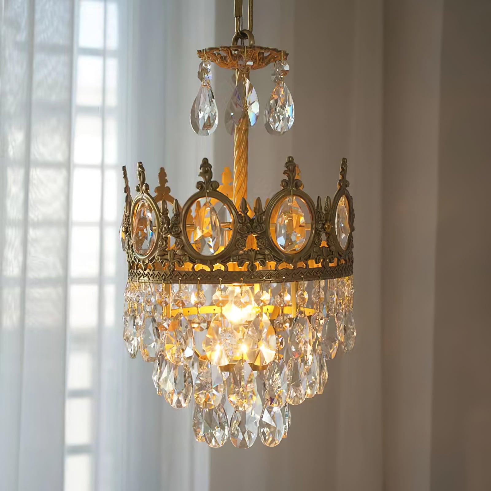 Lustra Suspension Lampe Gouttelettes de Cristal Vintage