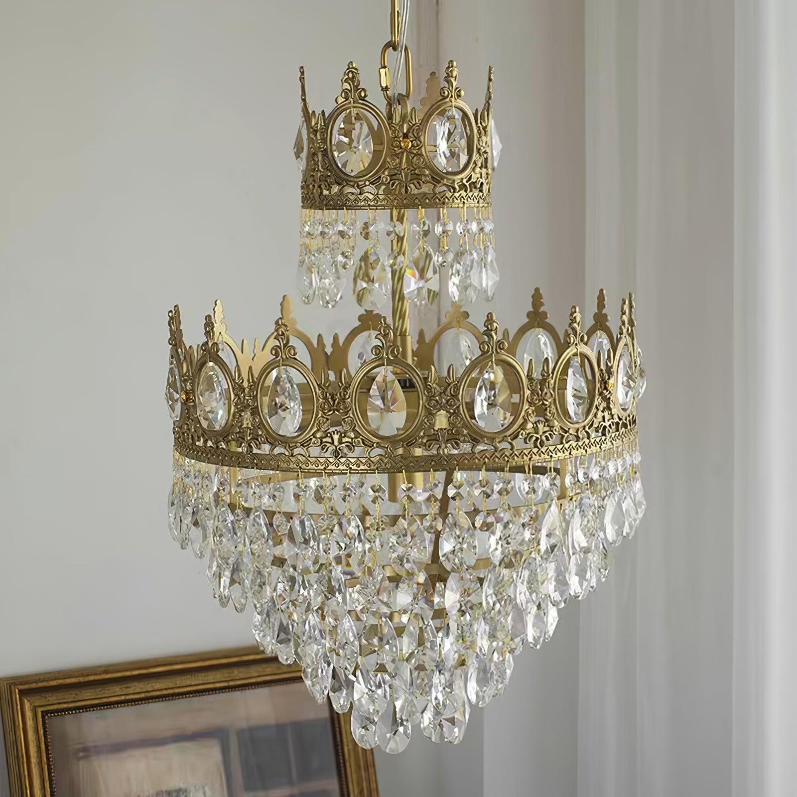 Lustra Suspension Lampe Gouttelettes de Cristal Vintage