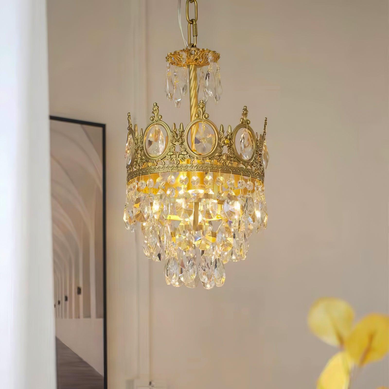 Lustra Suspension Lampe Gouttelettes de Cristal Vintage