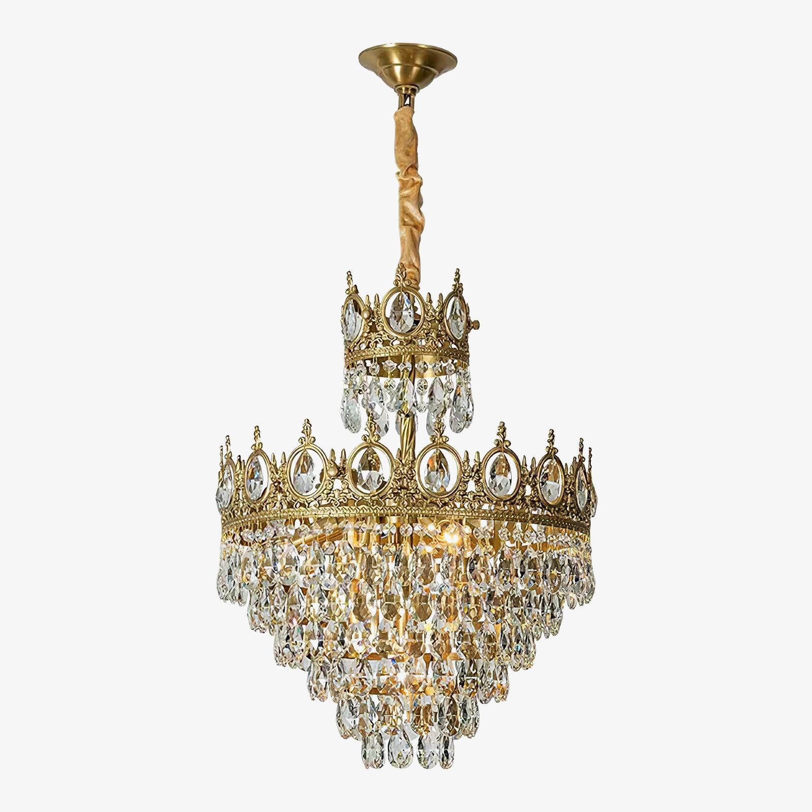 Lustra Suspension Lampe Gouttelettes de Cristal Vintage
