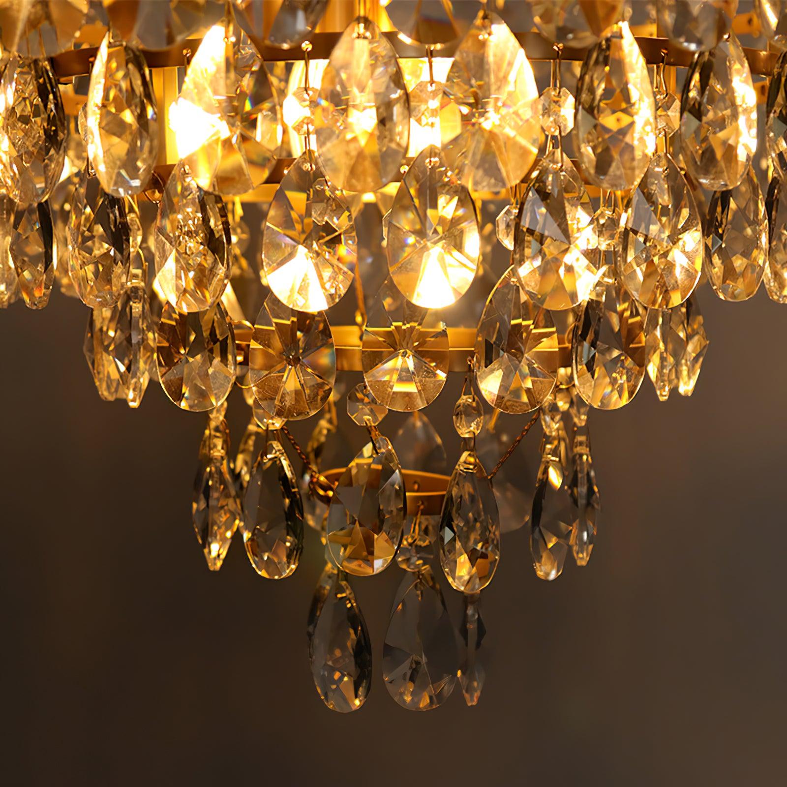 Lustra Suspension Lampe Gouttelettes de Cristal Vintage