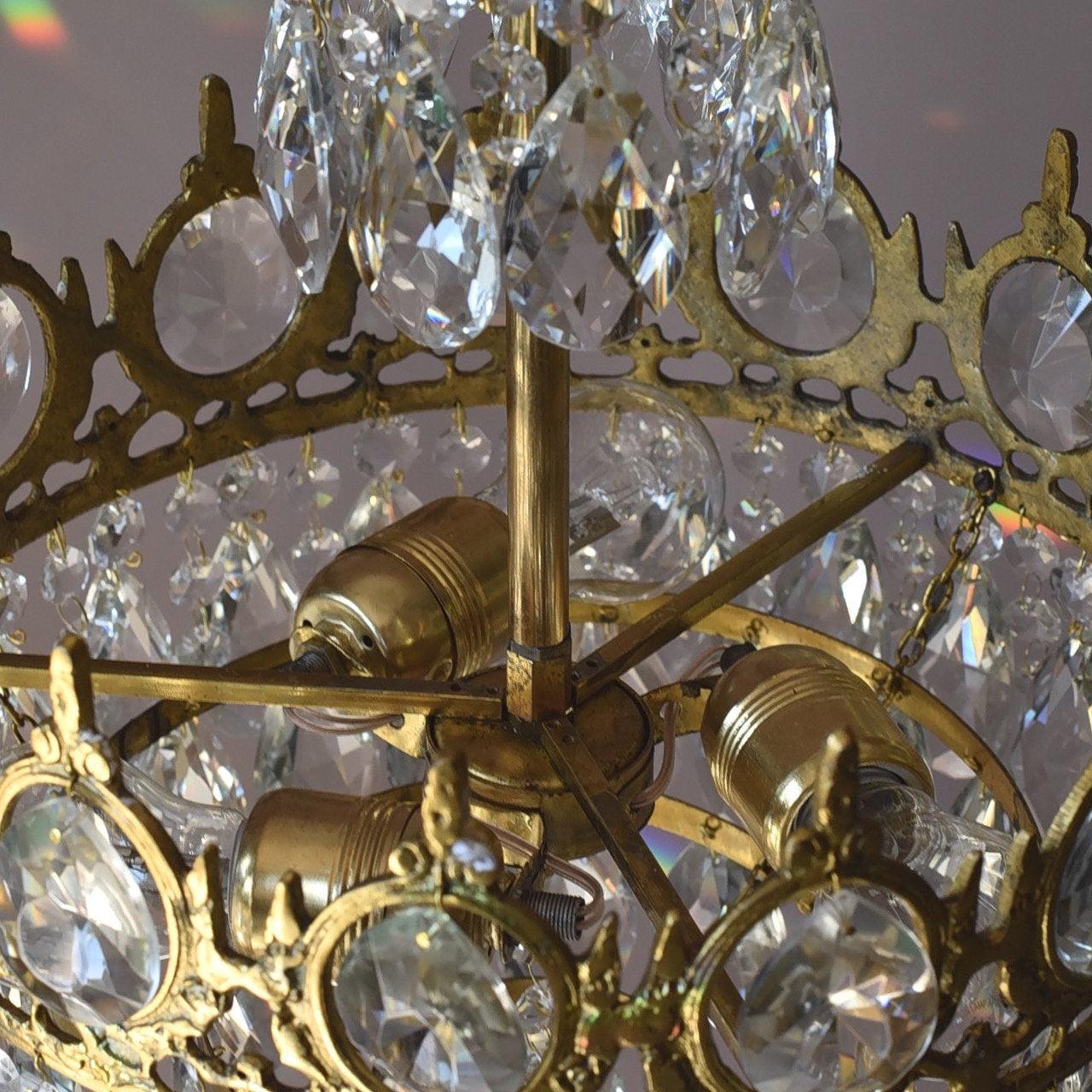 Lustra Suspension Lampe Gouttelettes de Cristal Vintage