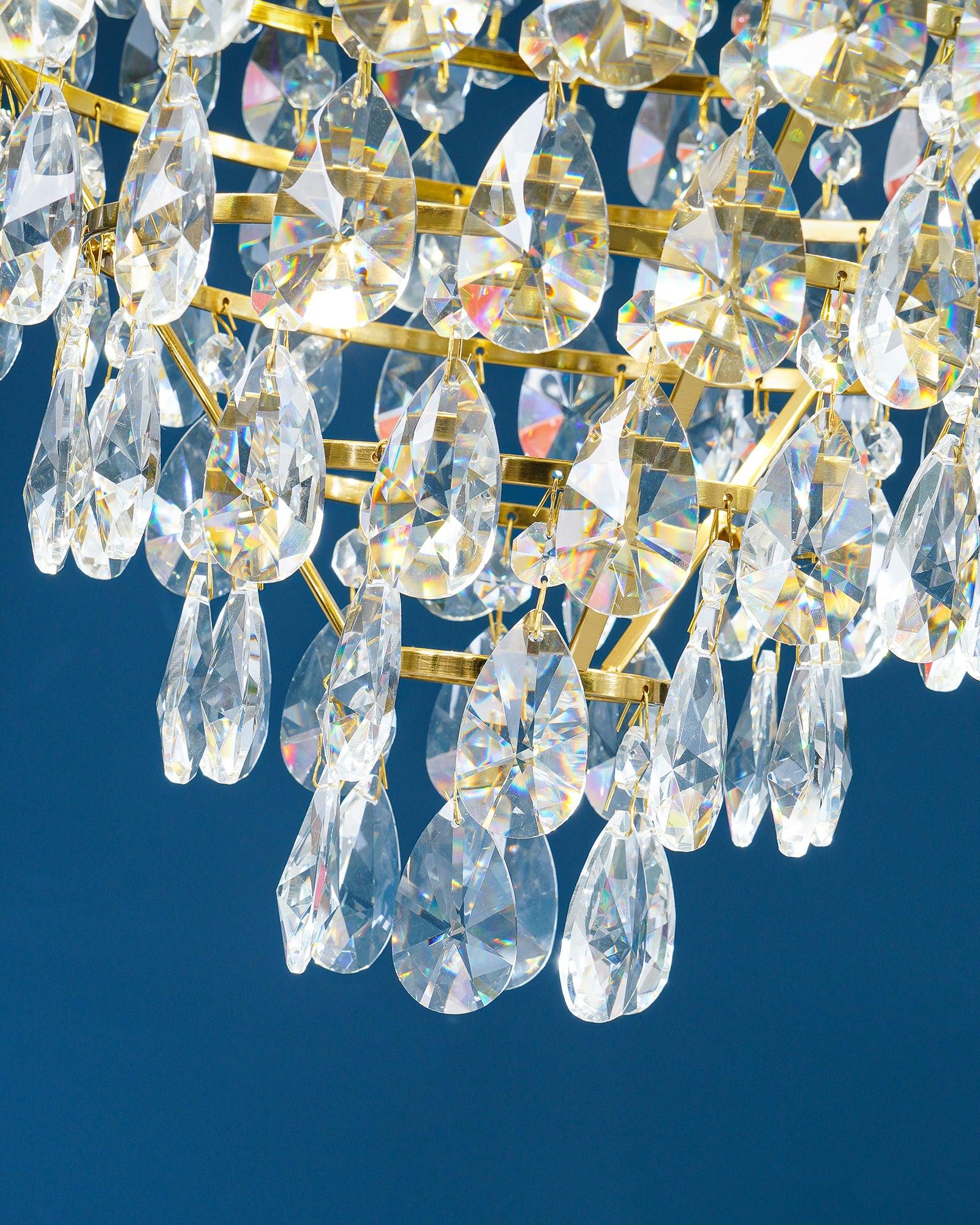 Lustra Suspension Lampe Gouttelettes de Cristal Vintage