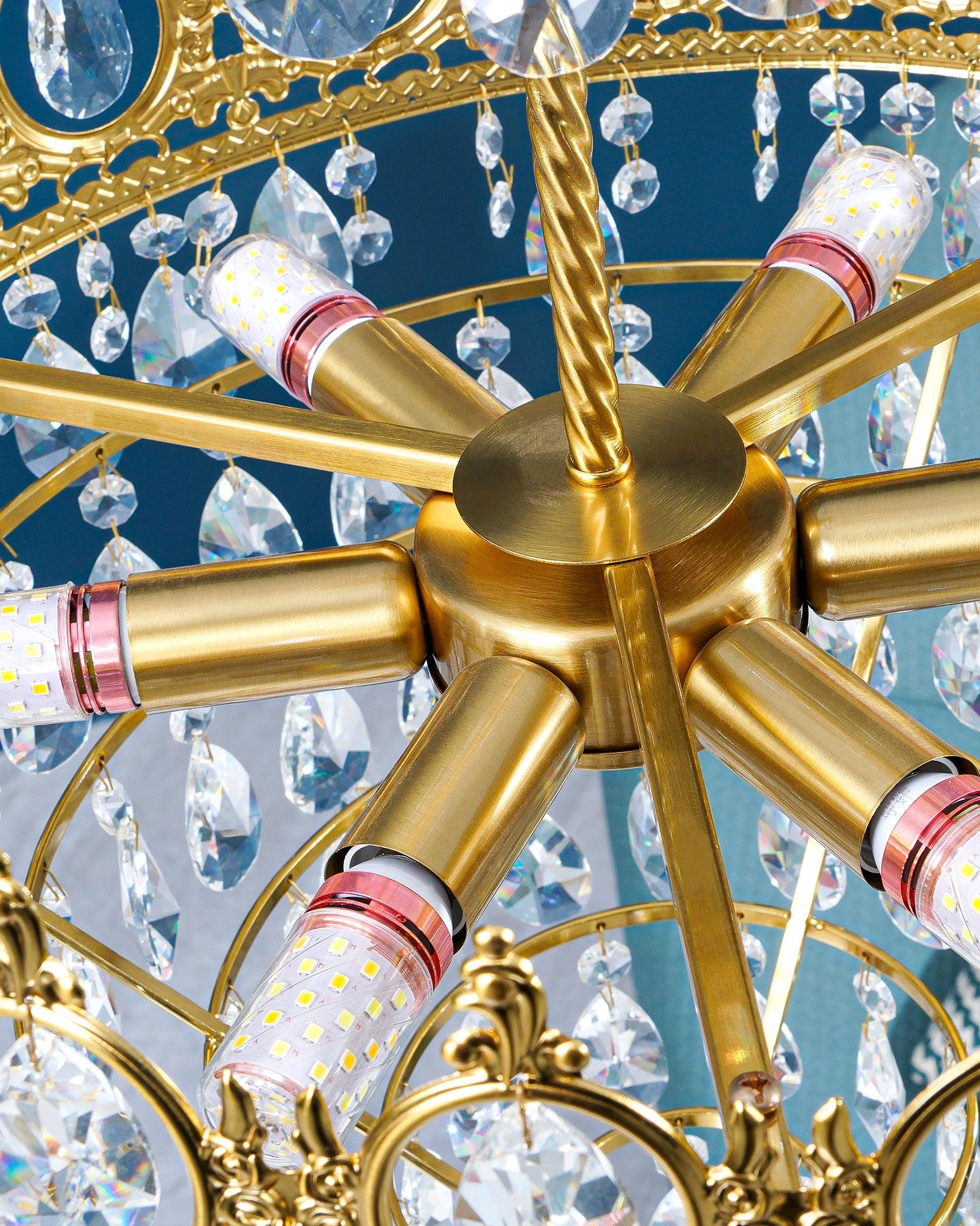 Lustra Suspension Lampe Gouttelettes de Cristal Vintage