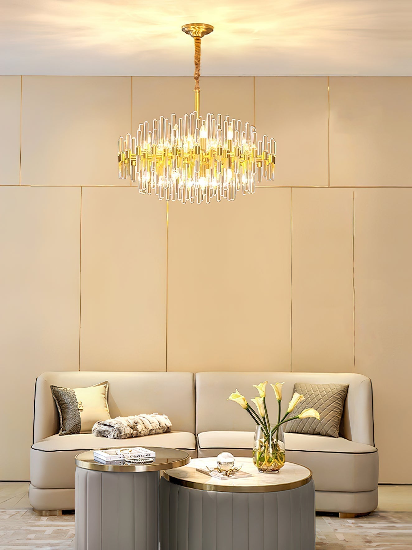 Solara Lustre en Laiton Antique de Luxe