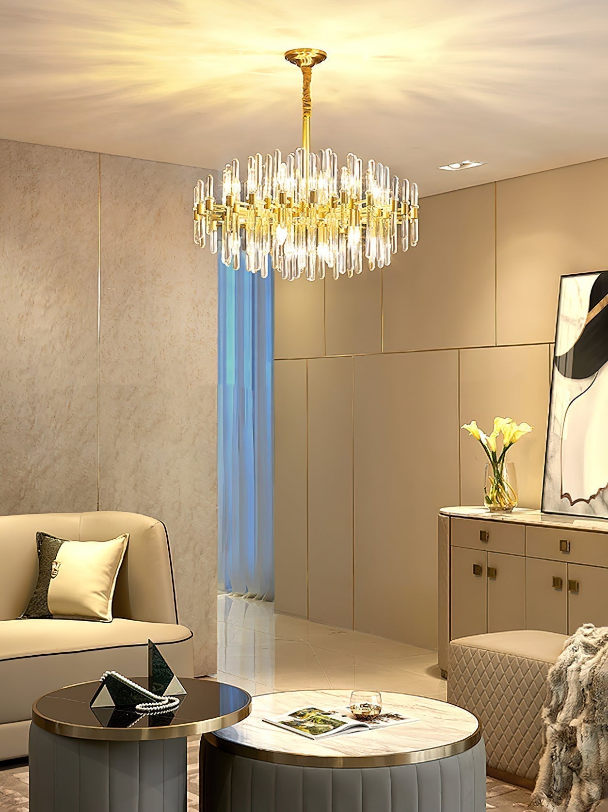 Solara Lustre en Laiton Antique de Luxe