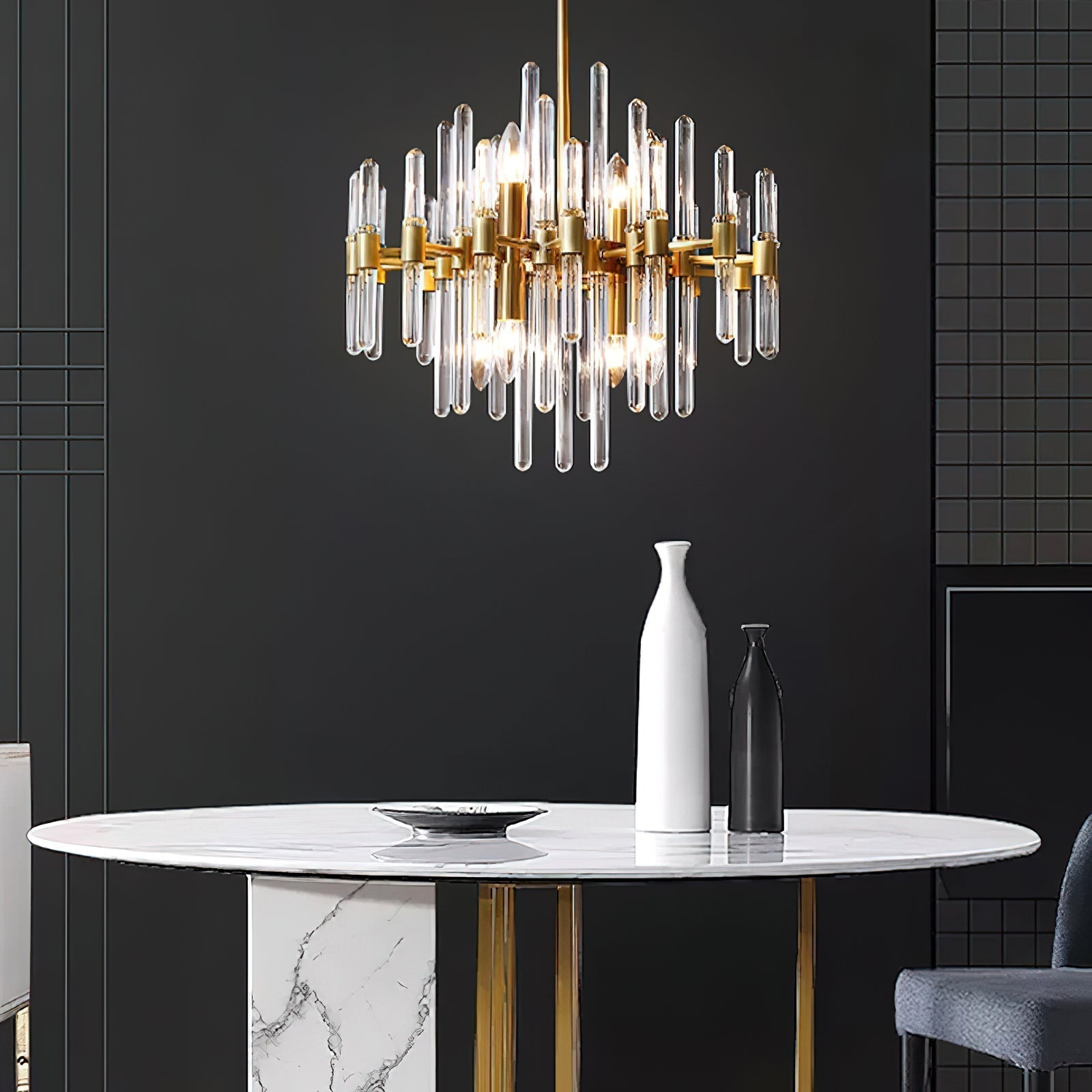 Solara Lustre en Laiton Antique de Luxe