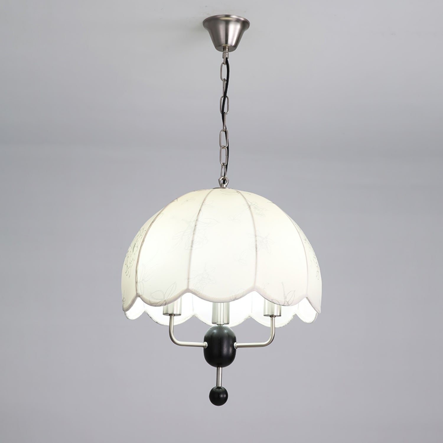 Ervaren Vintage Floraison Tissu Bois Pendentif Lampe