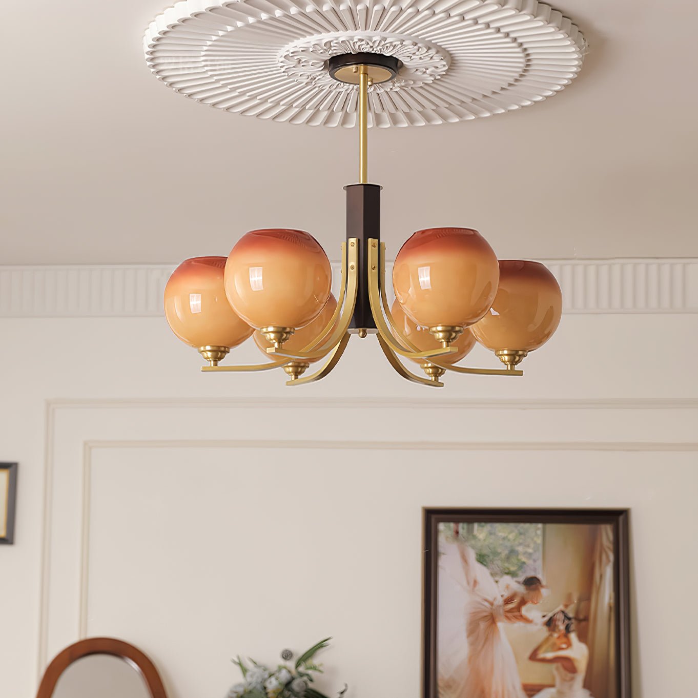 Aurora Lustre Vintage Caramel Globe