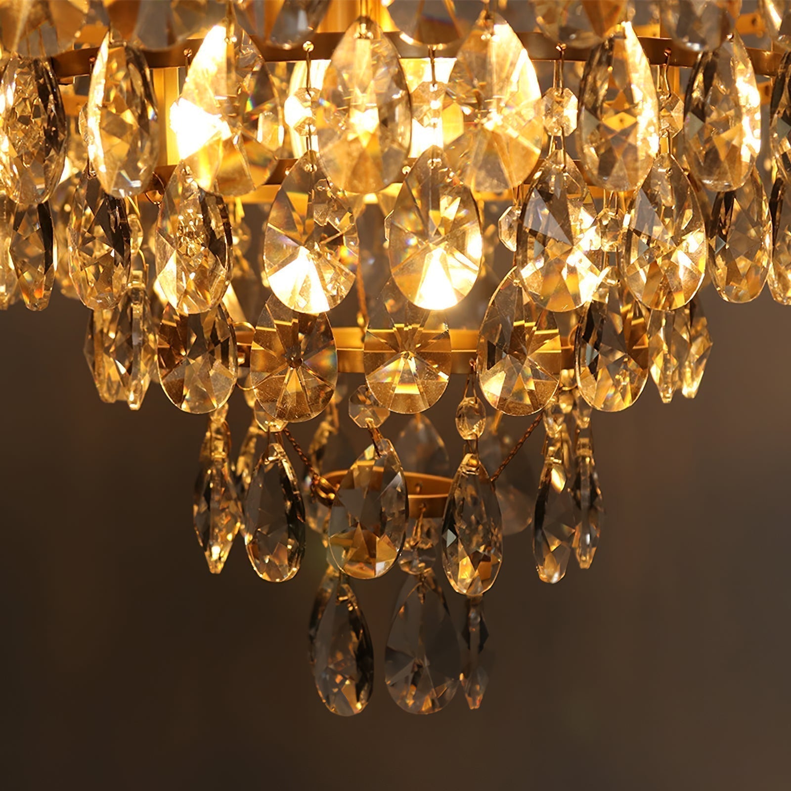 Lustra Suspension Lampe Gouttelettes de Cristal Vintage