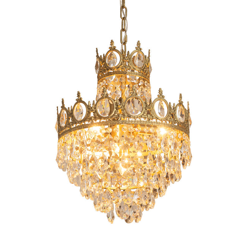 Lustra Suspension Lampe Gouttelettes de Cristal Vintage