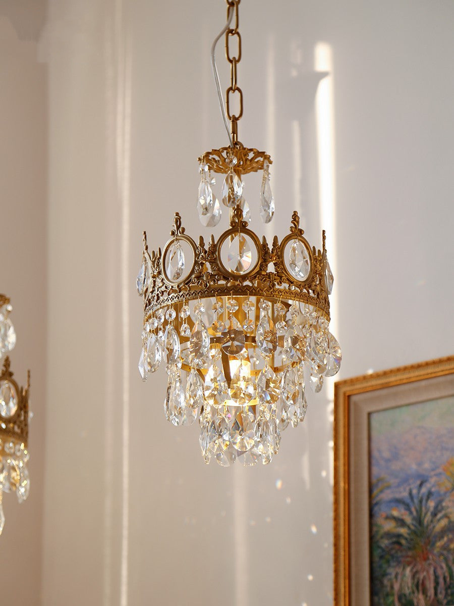 Lustra Suspension Lampe Gouttelettes de Cristal Vintage