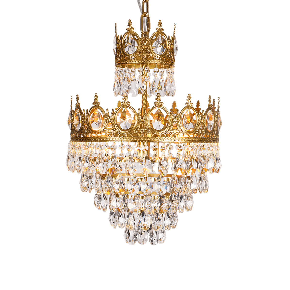 Lustra Suspension Lampe Gouttelettes de Cristal Vintage