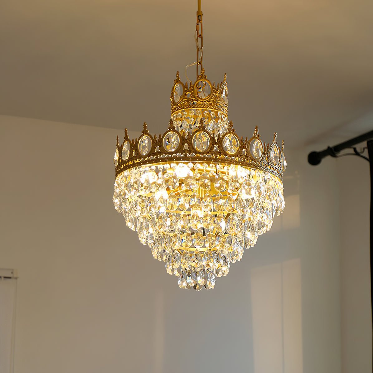 Lustra Suspension Lampe Gouttelettes de Cristal Vintage