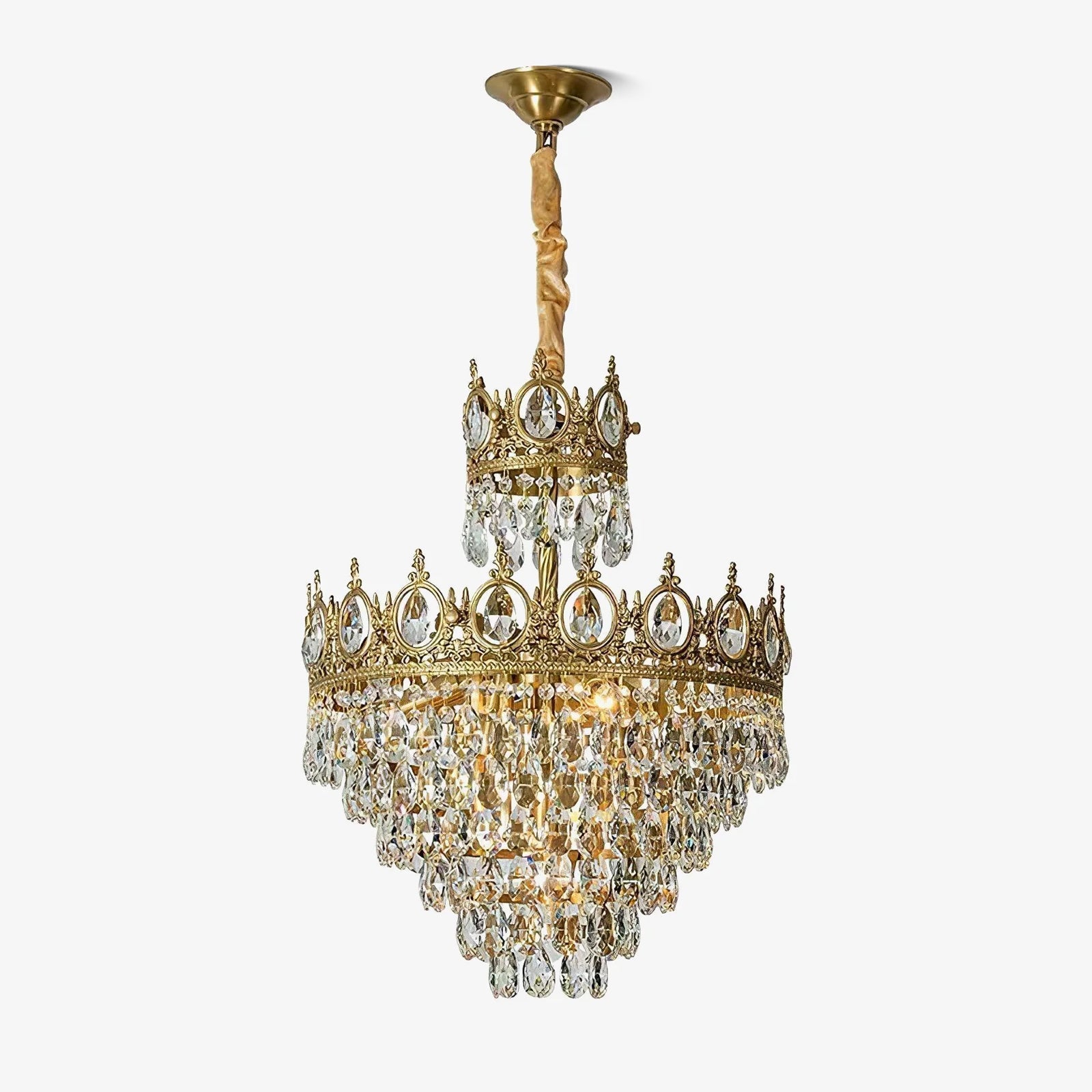Lustra Suspension Lampe Gouttelettes de Cristal Vintage